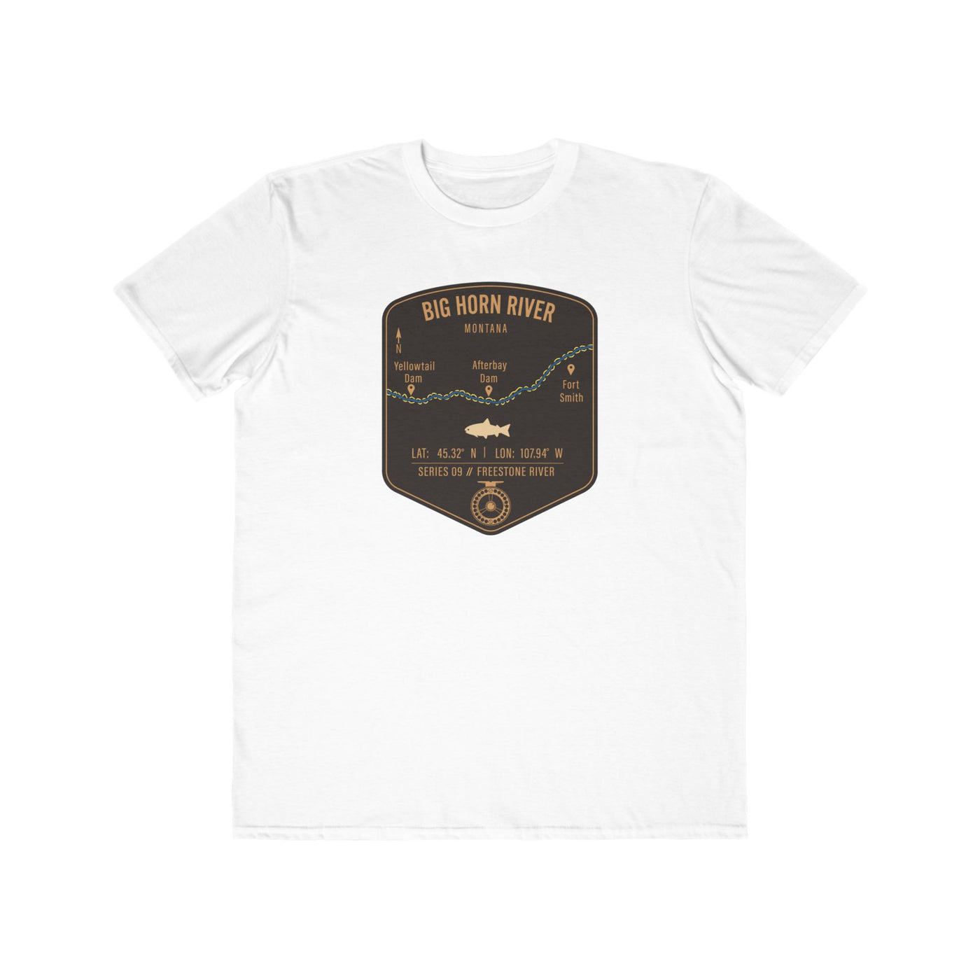 Big Horn River Fishing Map | Lightweight Cotton Trout Tee