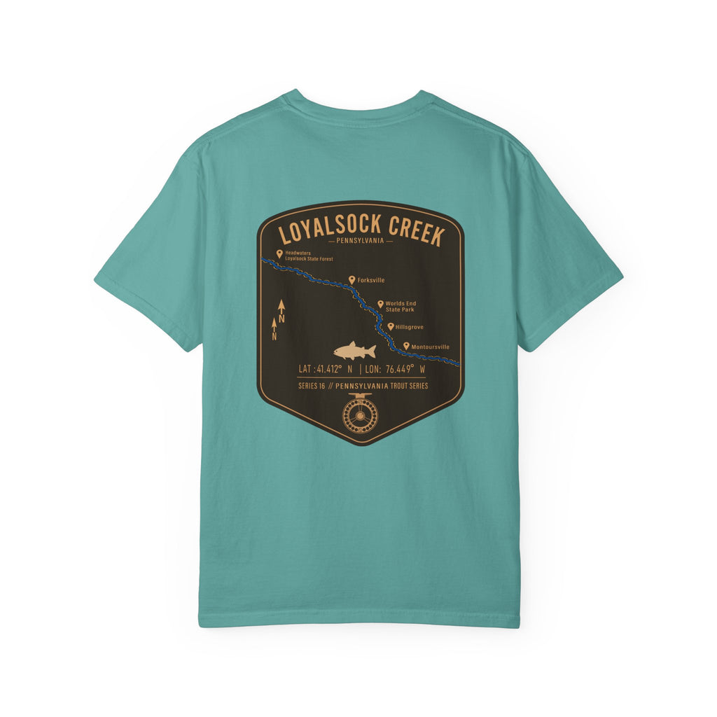 Loyalsock Creek Pennsylvania Fly Fishing T-Shirt - Vintage Trout Series Map Tee for Anglers and Outdoorsmen