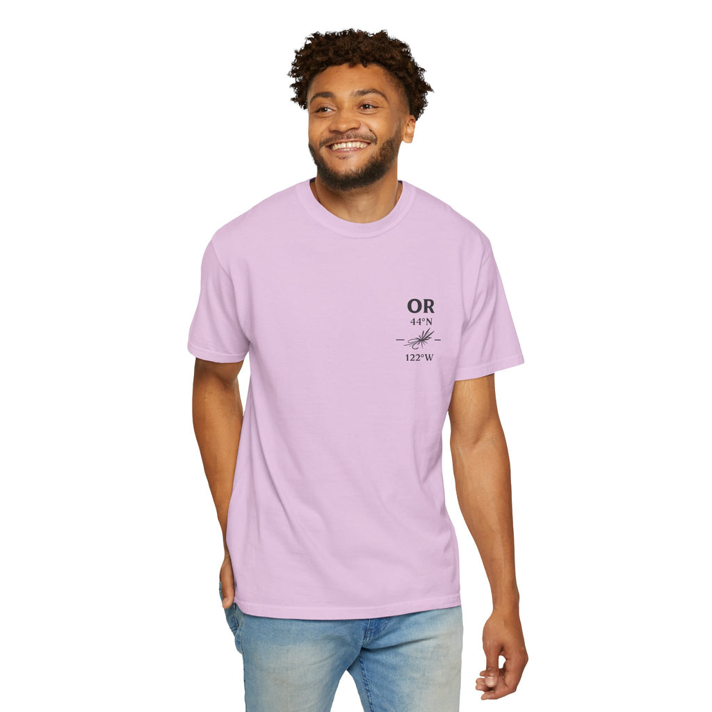 Oregon - State Fly Fishing Badge — Rugged Cotton Tee