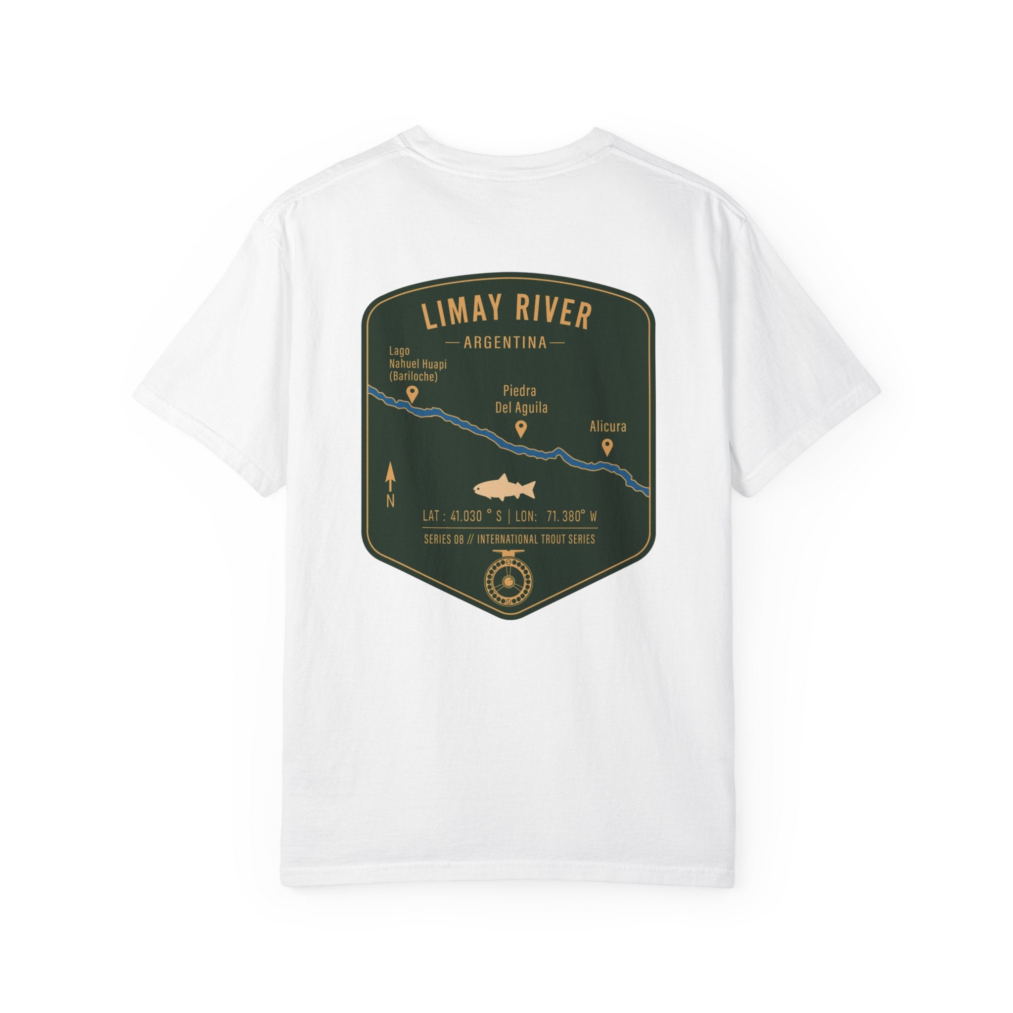 Limay River Argentina Fly Fishing T-Shirt - Patagonia Trout Series Vintage Graphic Tee - Premium Gift for Anglers and Adventure Travelers