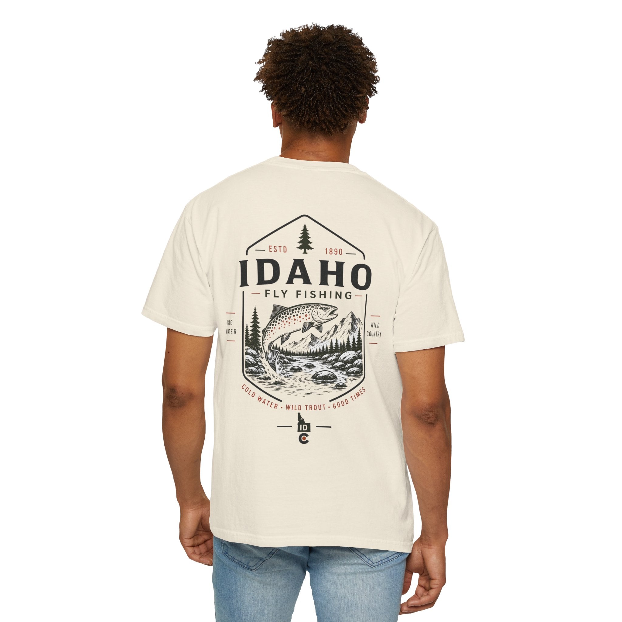 Idaho - State Fly Fishing Badge — Rugged Cotton Tee