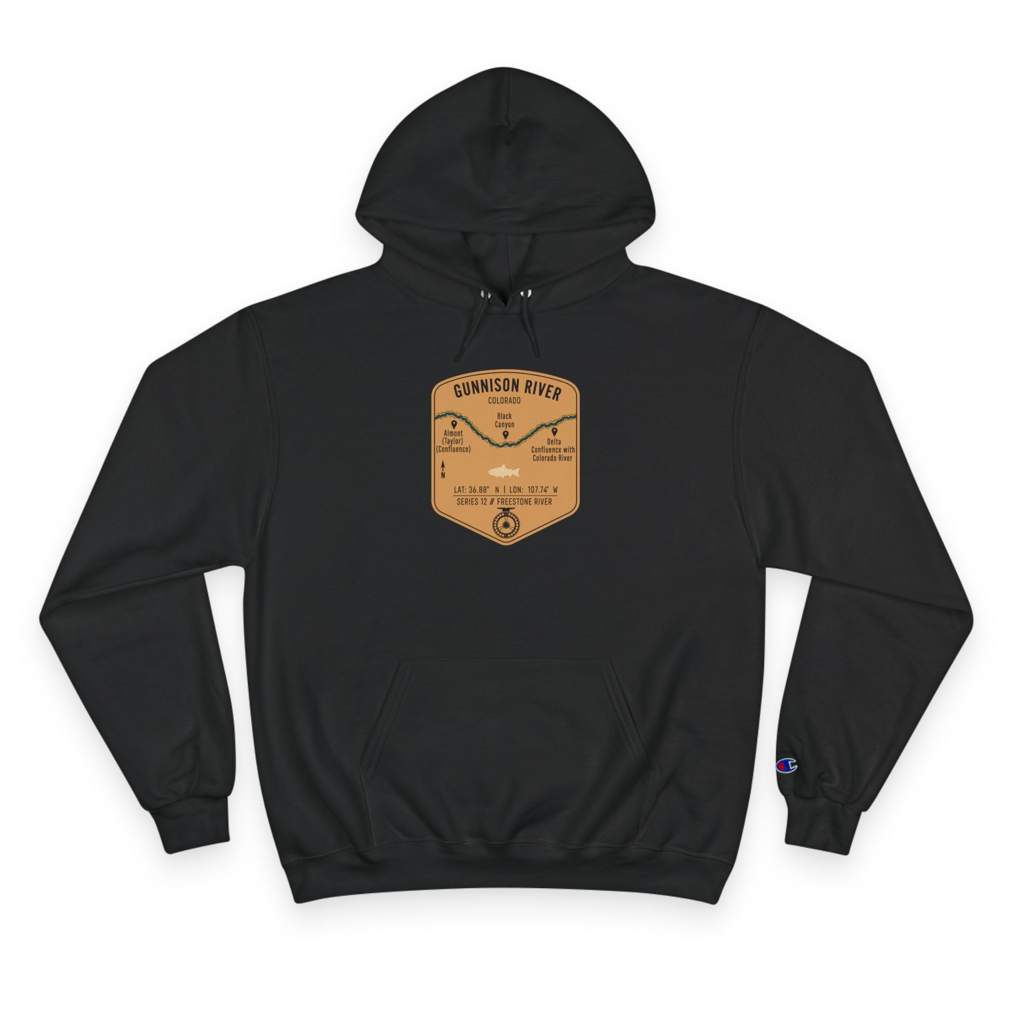 Gunnison River Patch Graphic Hoodie | Outdoor Adventure