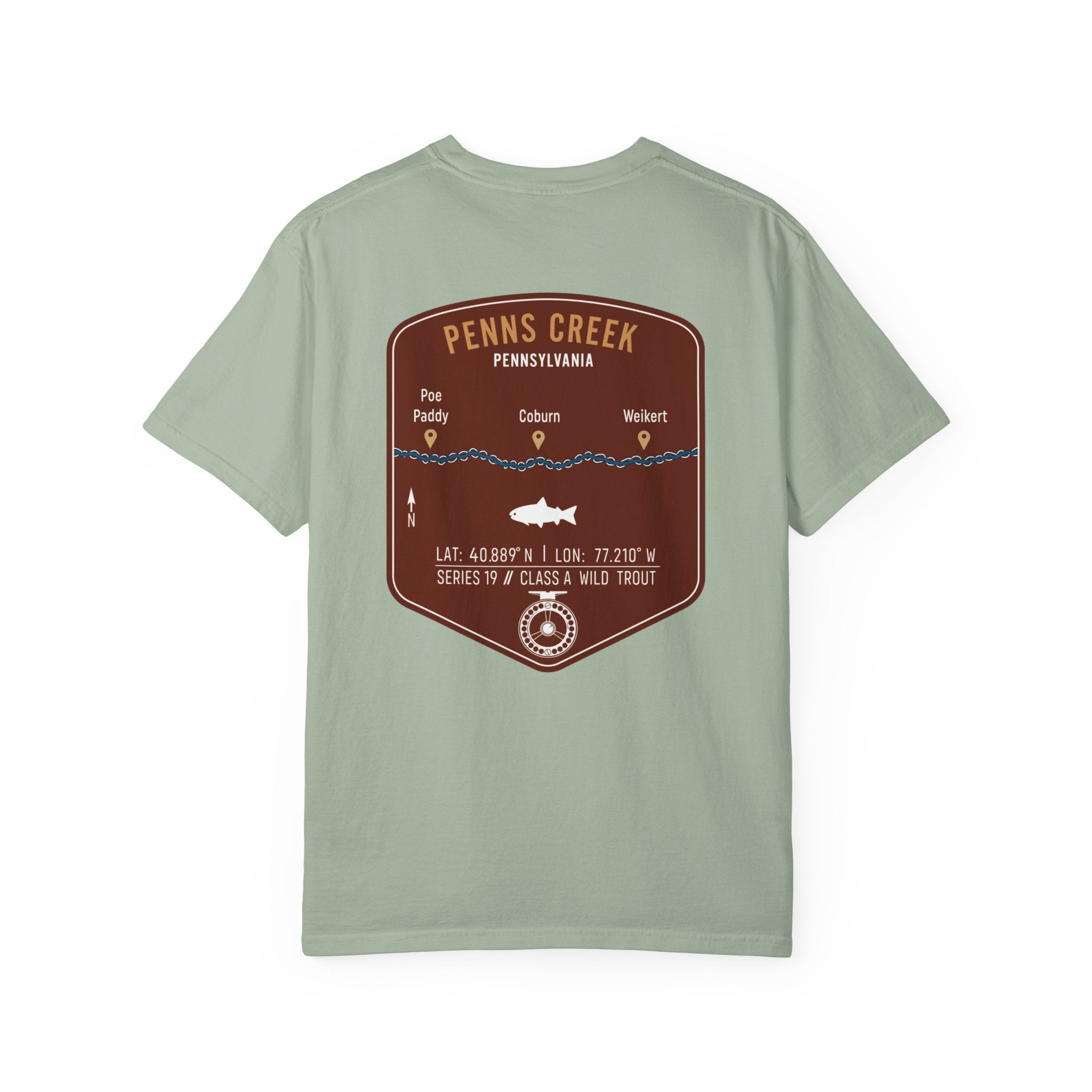 Penns Creek PA Fly Fishing T-Shirt - Vintage Class A Wild Trout Angler Design - Poe Paddy & Coburn Pennsylvania Outdoor Adventure Tee
