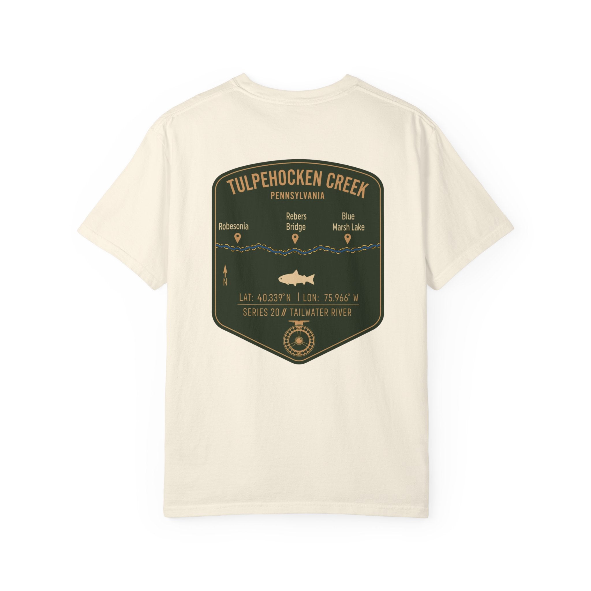 Tulpehocken Creek Pennsylvania Fly Fishing T-Shirt - Vintage Tailwater Trout Angler Tee - Blue Marsh Lake & Rebers Bridge Gift