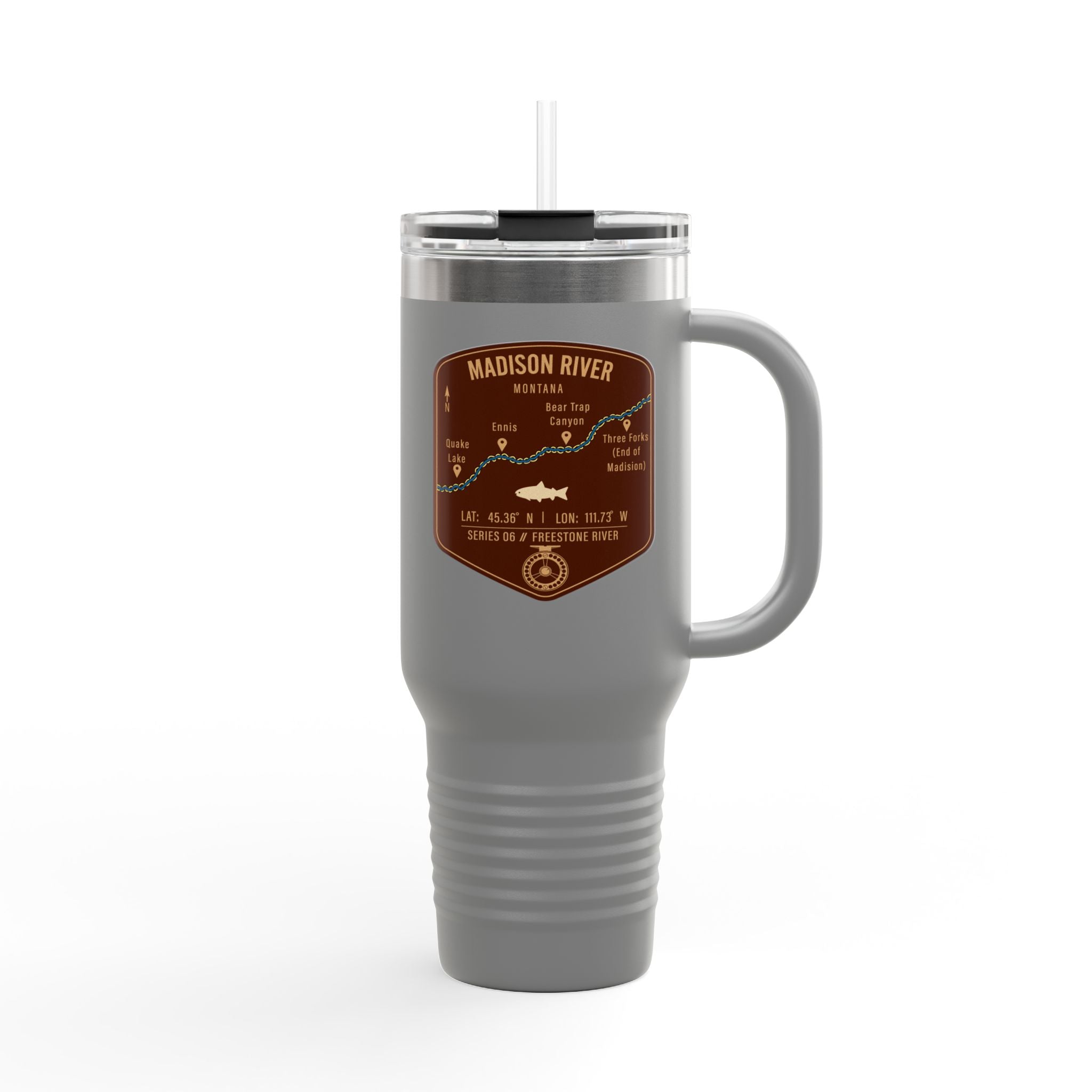 Madison River Fishing Badge Travel Mug | 40oz Insulated Tumbler