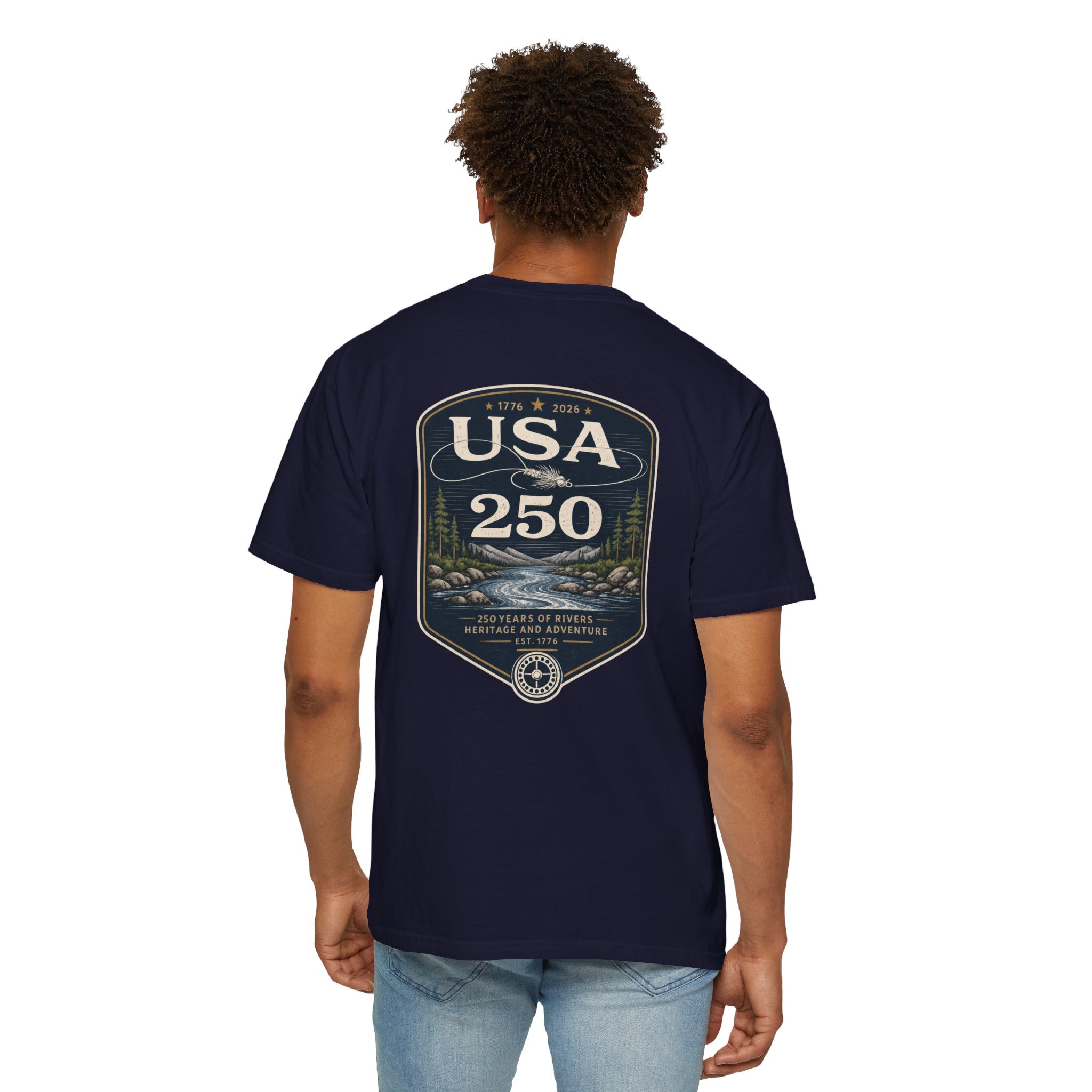 USA 250 River Heritage | Dark Back Badge Rugged Cotton Tee