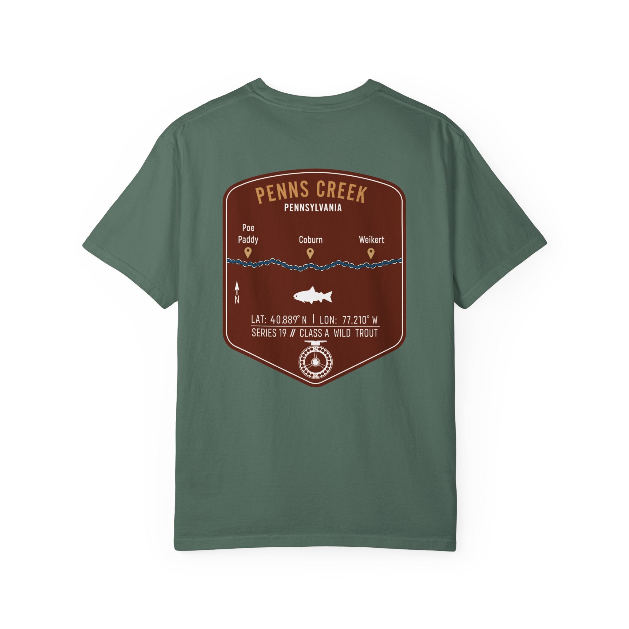 Penns Creek PA Fly Fishing T-Shirt - Vintage Class A Wild Trout Angler Design - Poe Paddy & Coburn Pennsylvania Outdoor Adventure Tee