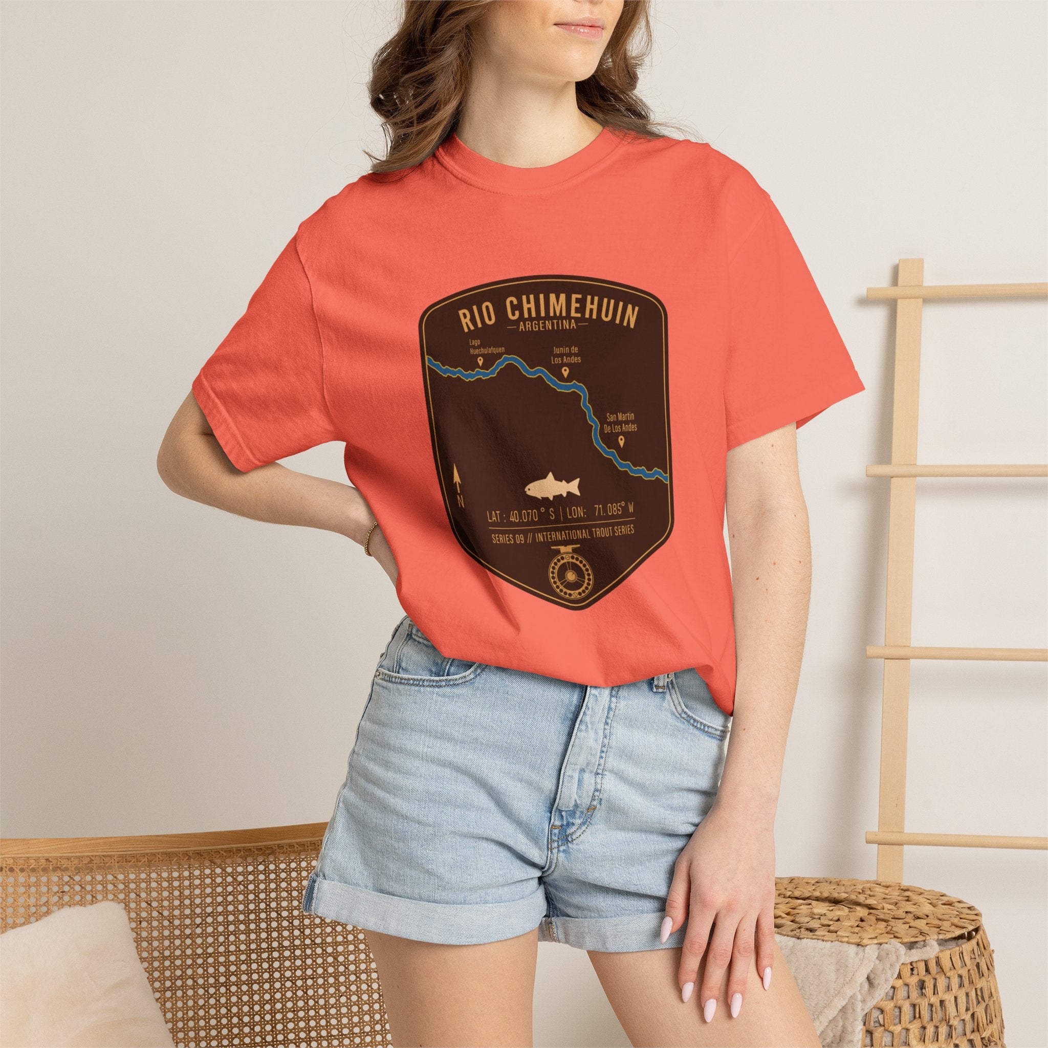 Global Series - Chimehuin River Argentina Fishing Map | Rugged Cotton Trout Tee