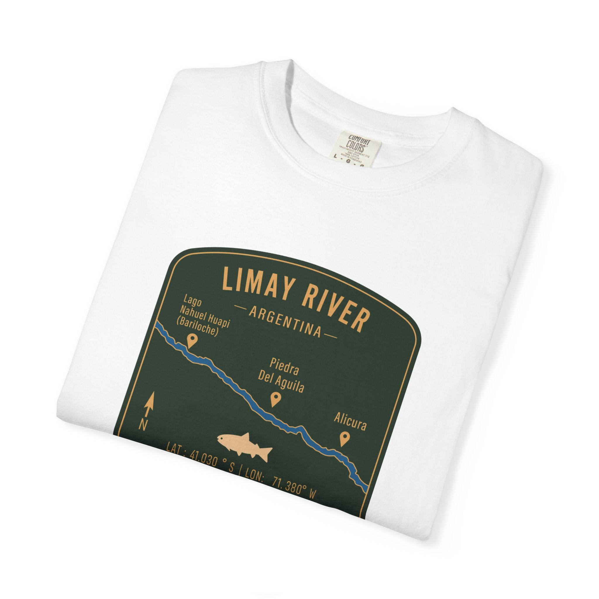 Global Series - Limay River Argentina Fishing Map | Rugged Cotton Trout Tee