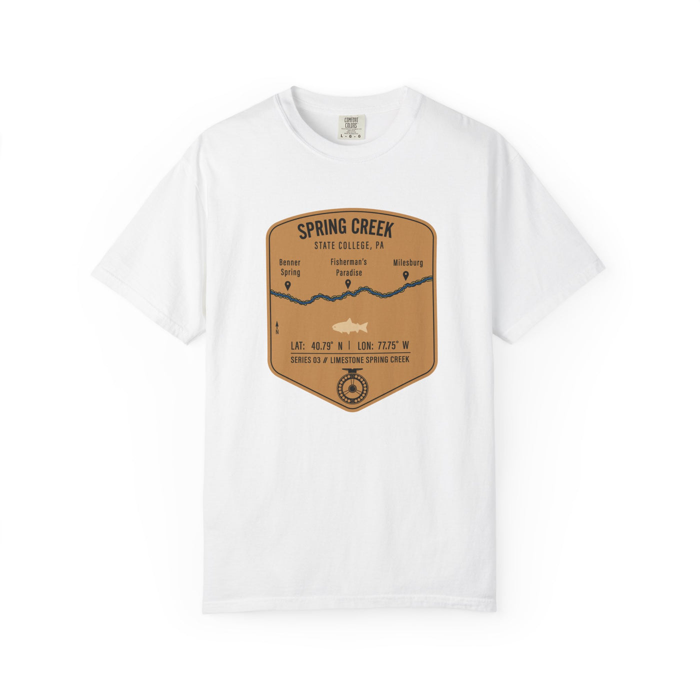 Spring Creek Fishing Map | Rugged Cotton Trout Tee