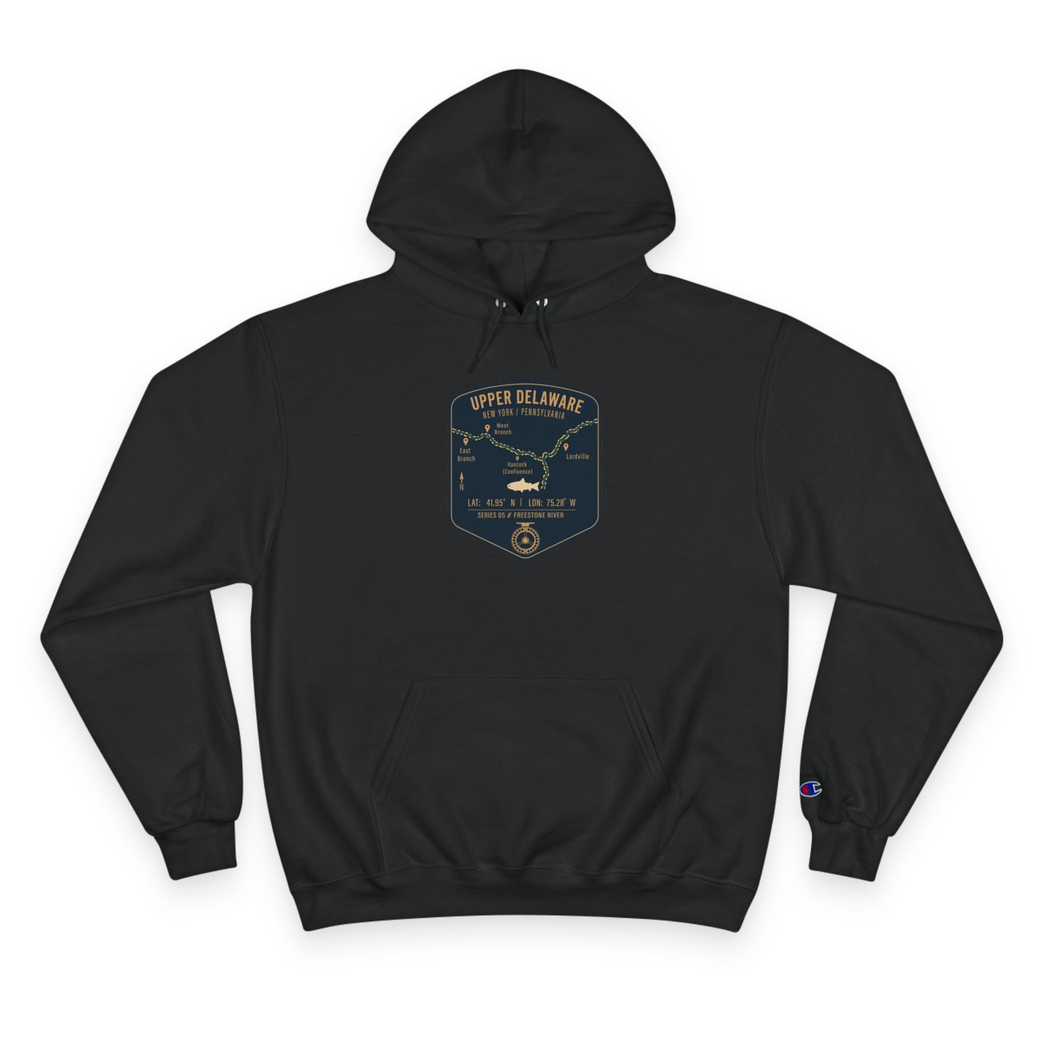 Upper Delaware Patch Graphic Hoodie | Outdoor Adventure