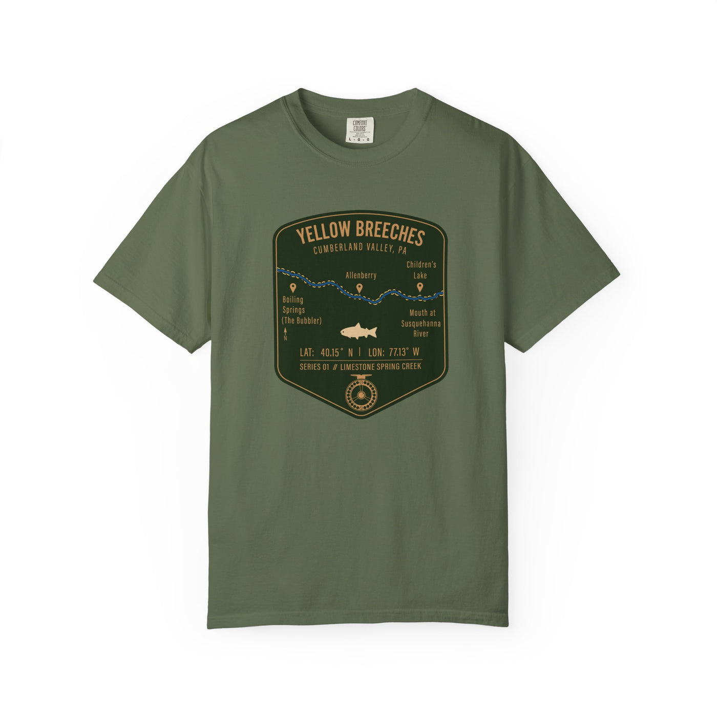 Yellow Breeches Fishing Map | Rugged Cotton Trout Tee