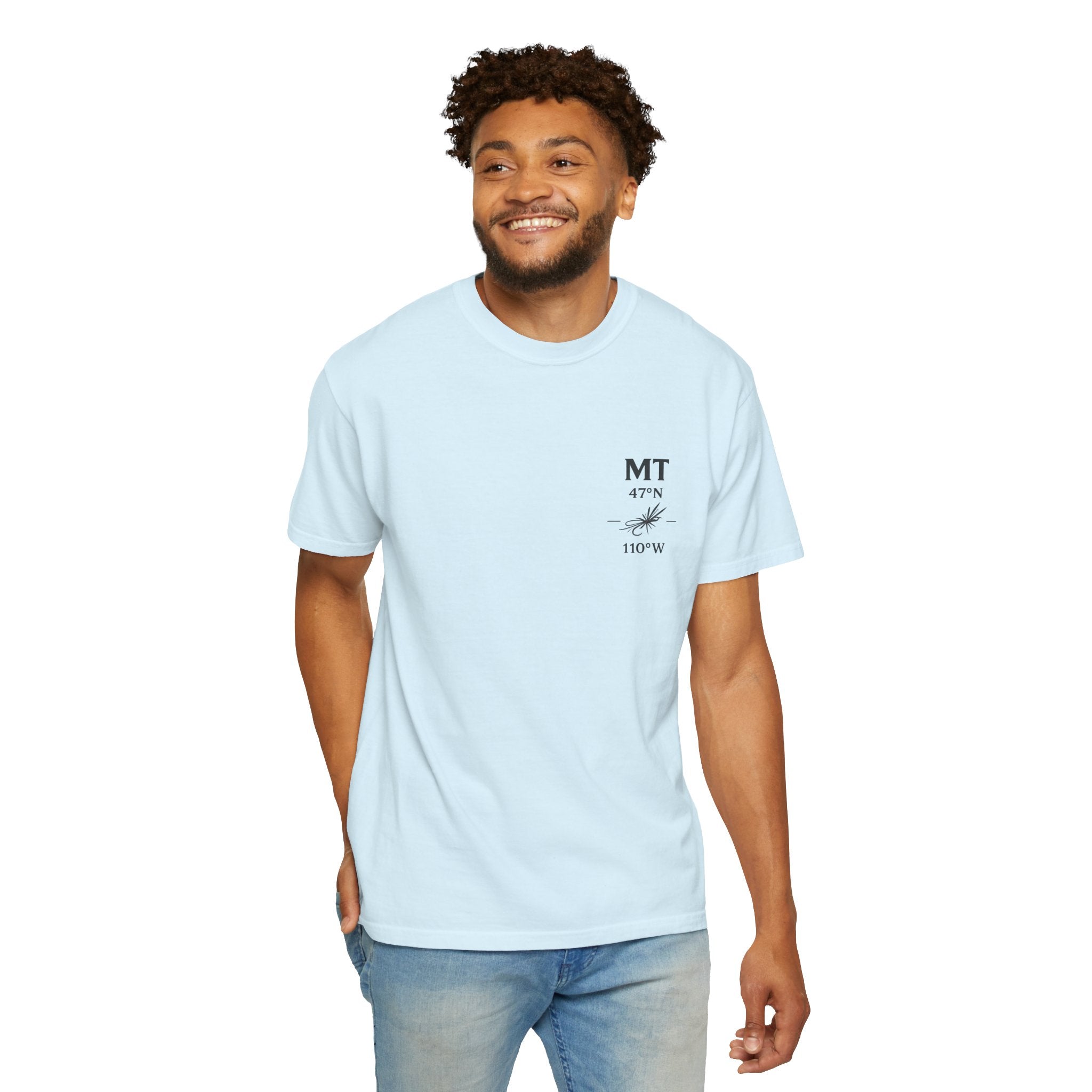 Montana - State Fly Fishing Badge — Rugged Cotton Tee
