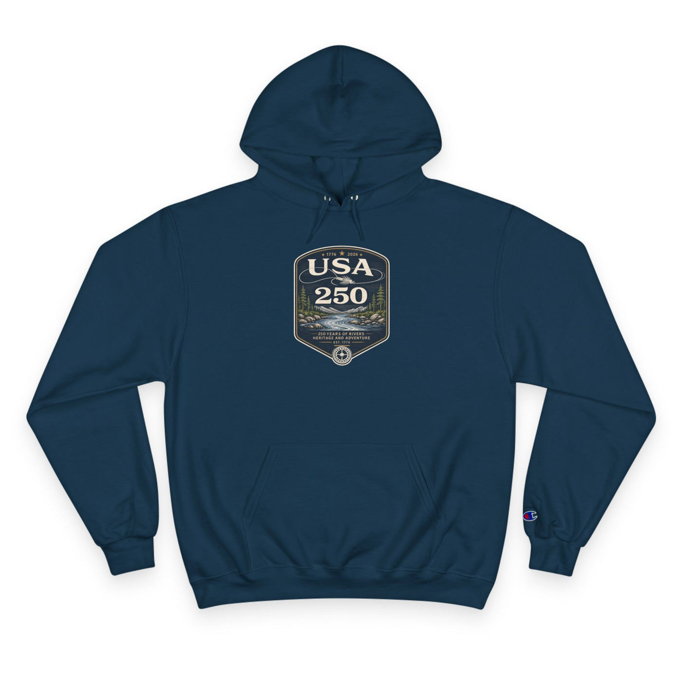 USA 250 River Heritage | Dark Color Badge Graphic Hoodie