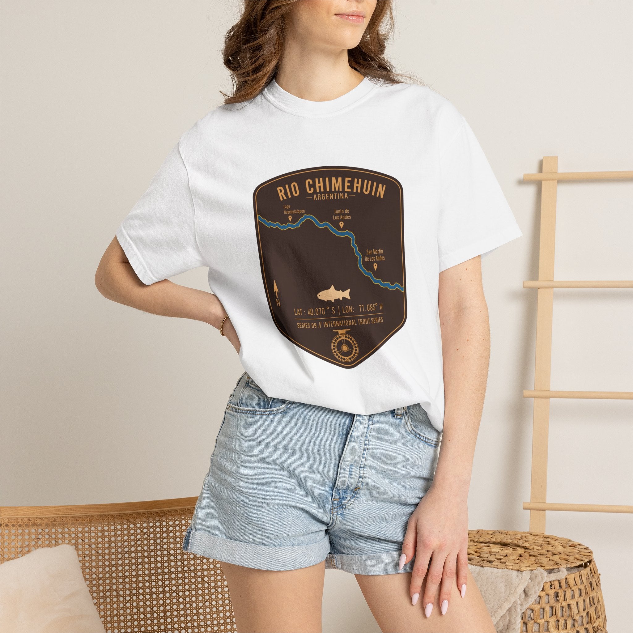 Global Series - Chimehuin River Argentina Fishing Map | Rugged Cotton Trout Tee