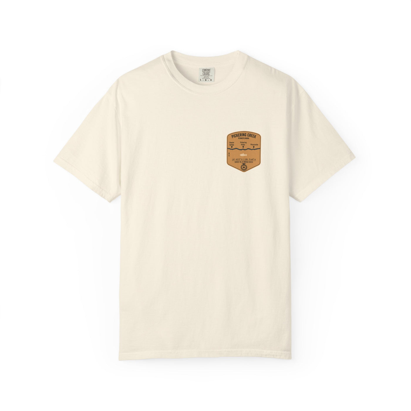 Pickering Creek Fishing Map Pocket-Size Patch — Rugged Cotton Tee