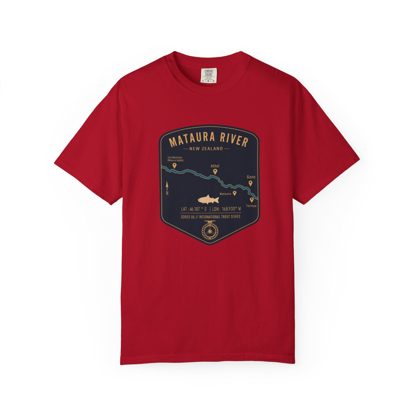Global Series - Mataura River New Zealand Fishing Map | Rugged Cotton Trout Tee