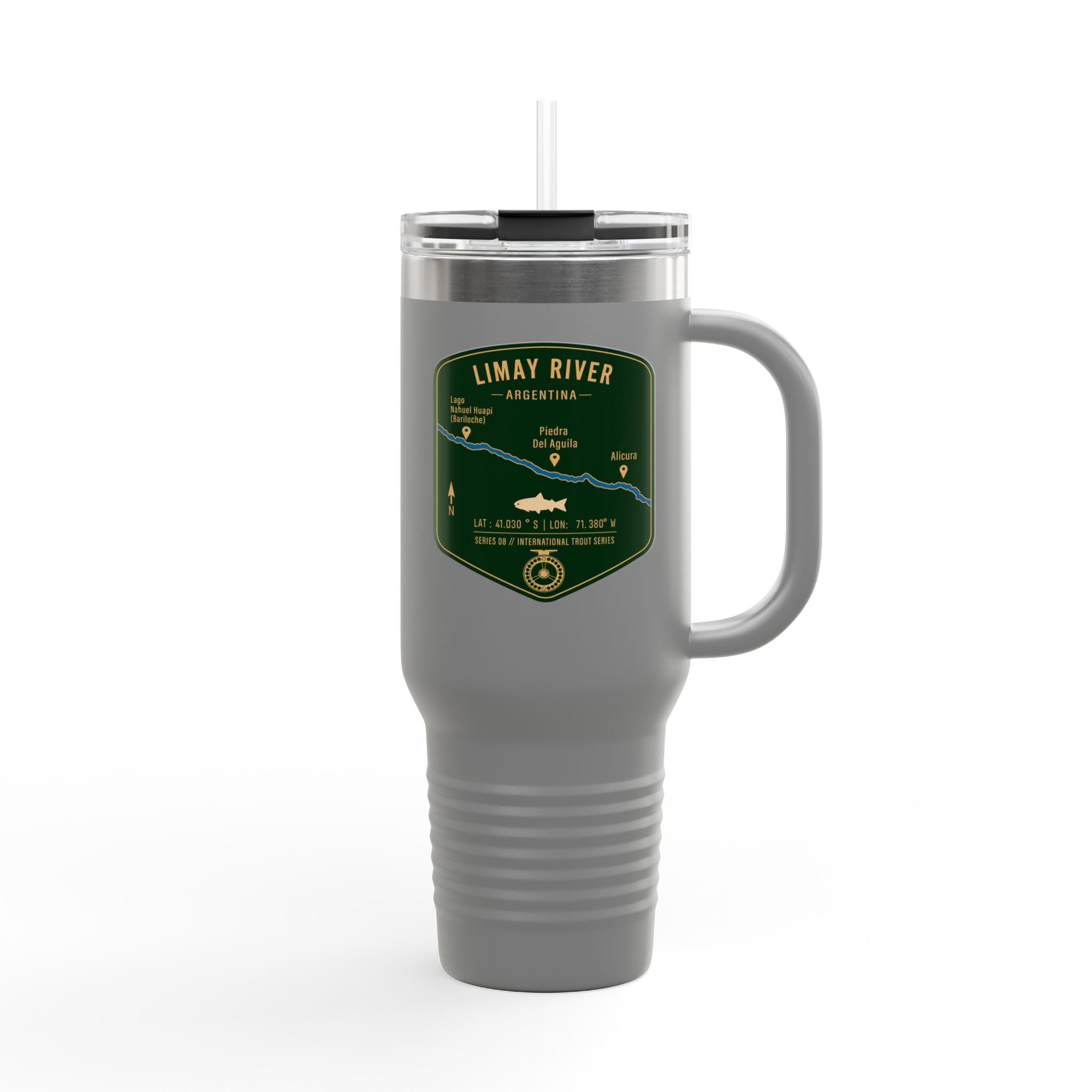 Limay River Fishing Badge Travel Mug | 40oz Insulated Tumbler