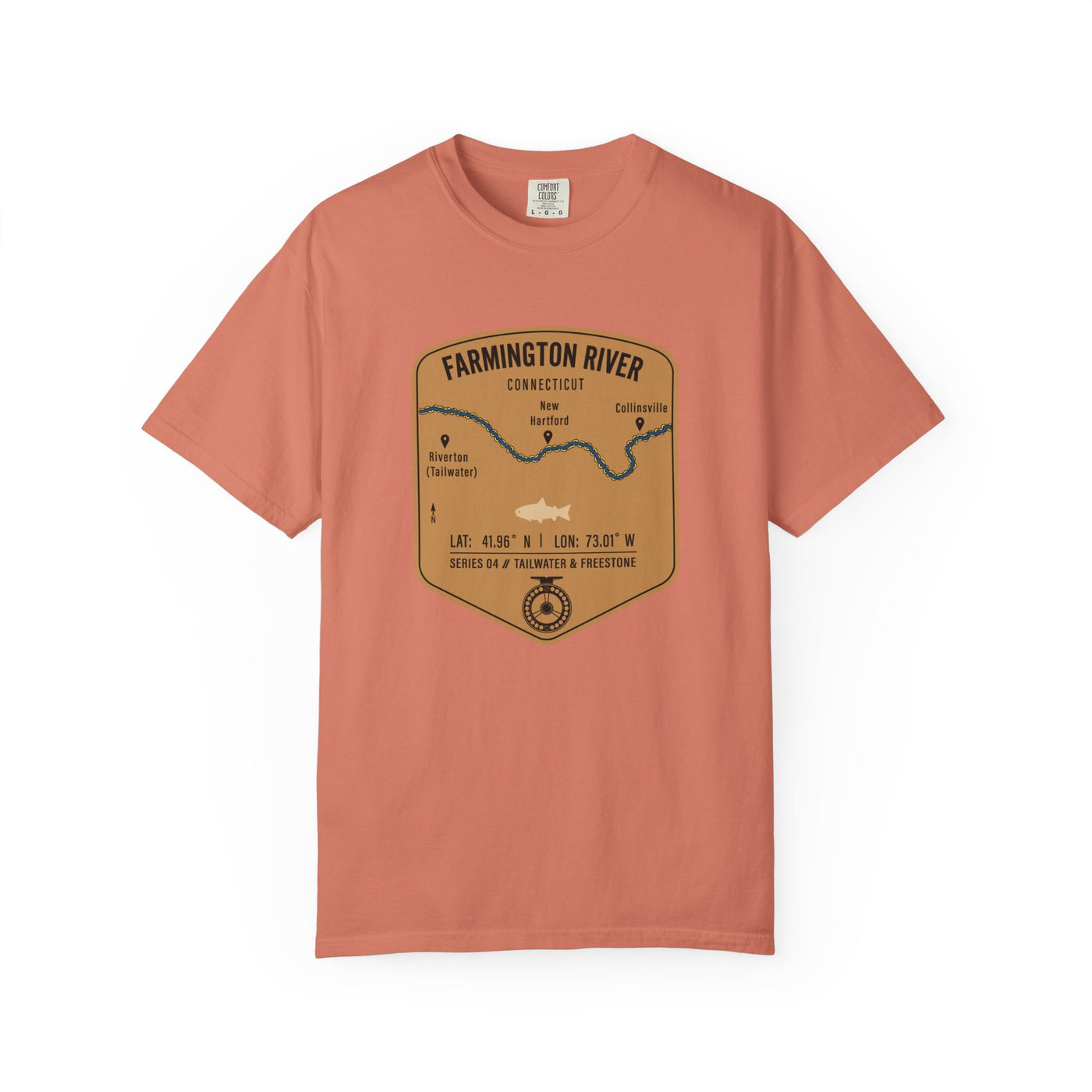 Farmington River Fishing Map | Rugged Cotton Trout Tee