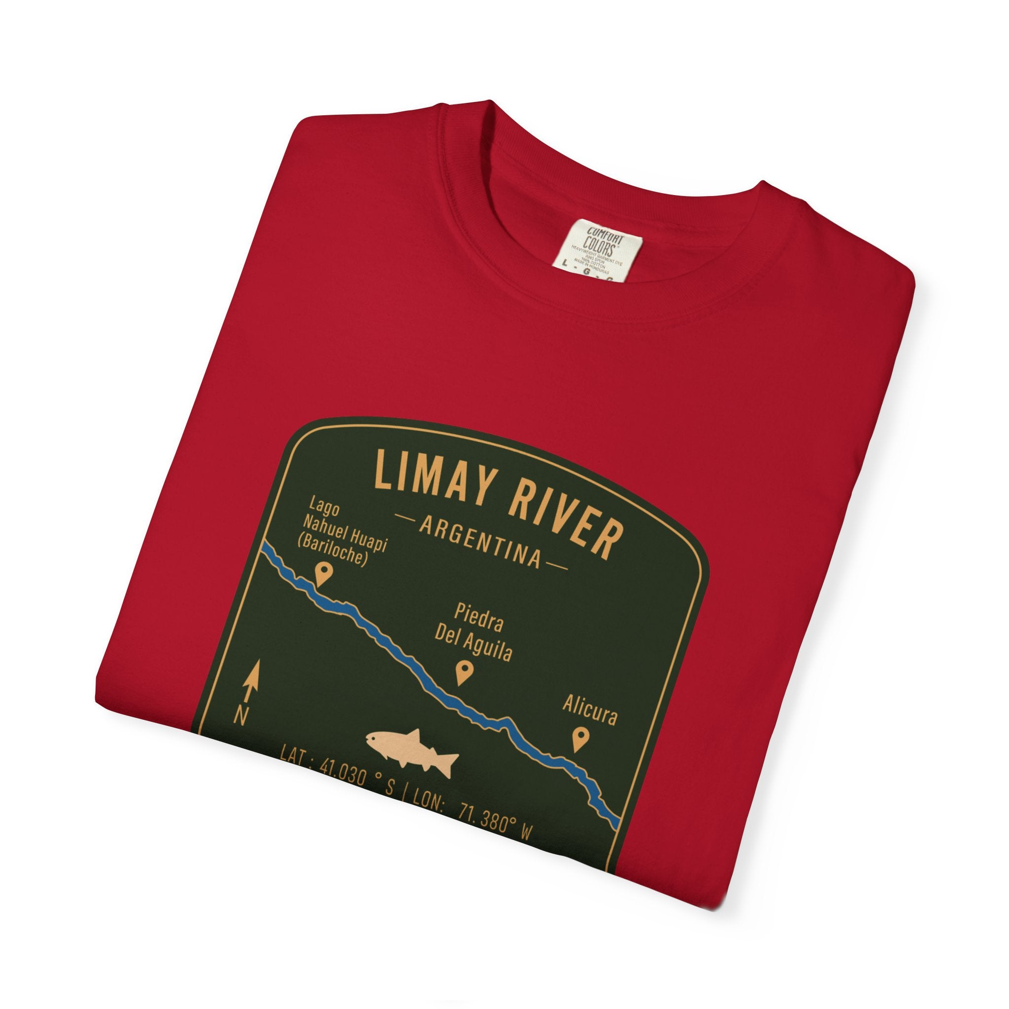 Global Series - Limay River Argentina Fishing Map | Rugged Cotton Trout Tee