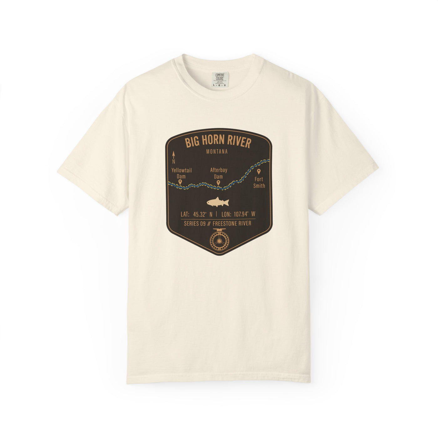 Big Horn River Fishing Map | Rugged Cotton Trout Tee