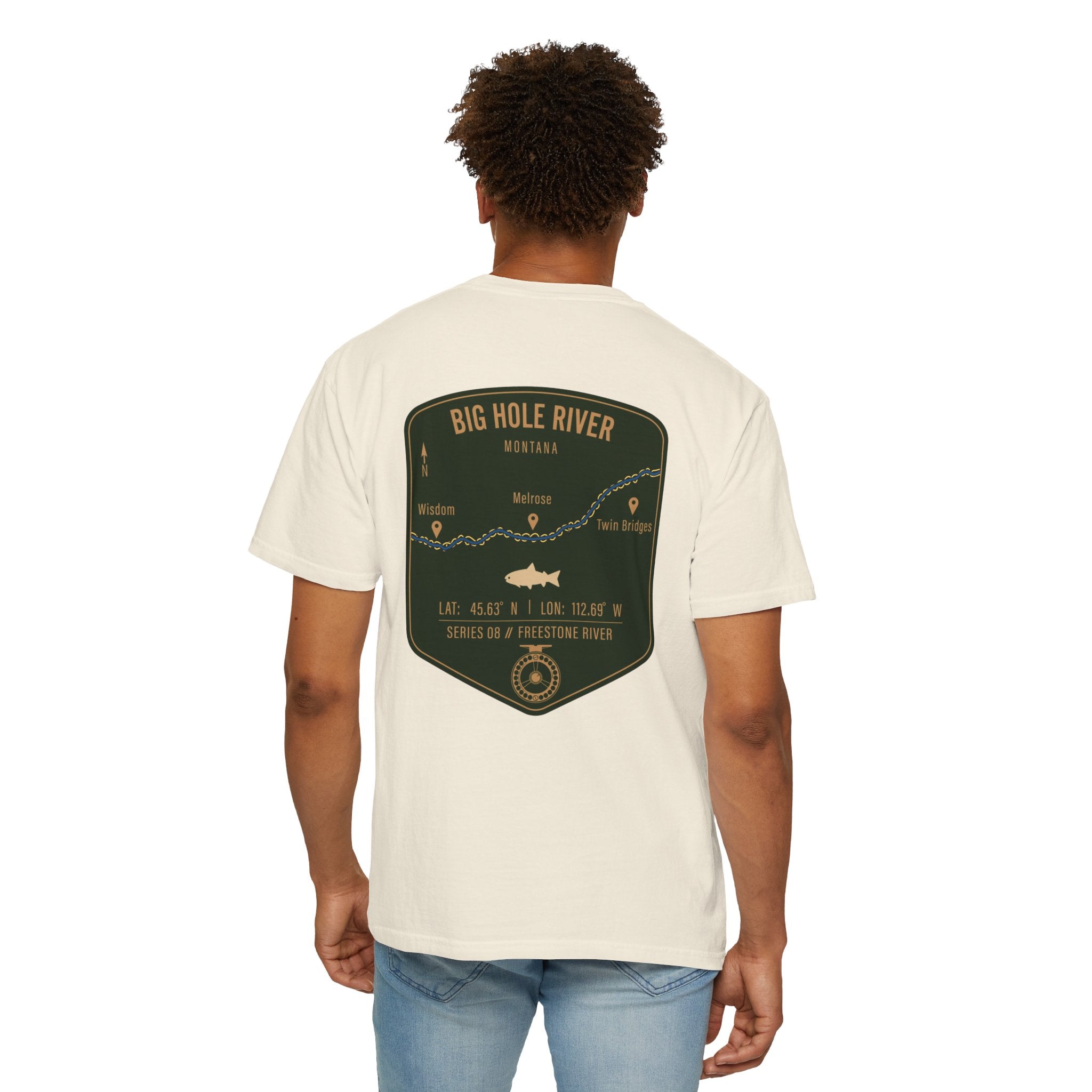 Big Hole River Montana Fly Fishing T-Shirt - Vintage Freestone River Map Tee - Premium Angler Gift