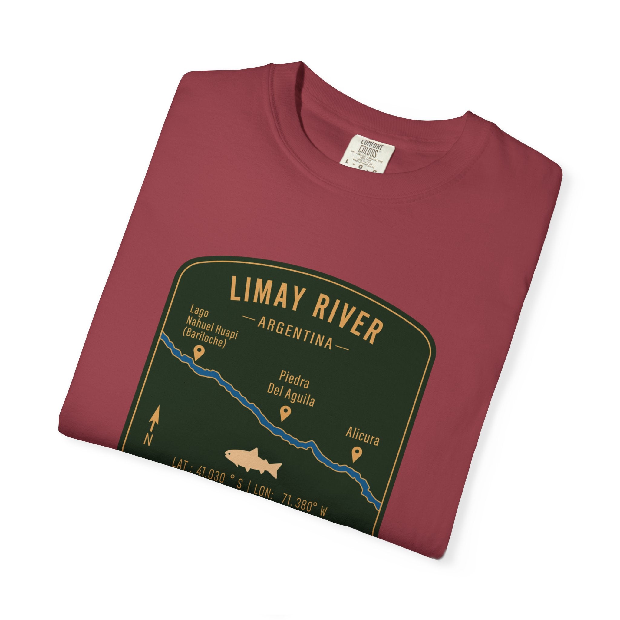 Global Series - Limay River Argentina Fishing Map | Rugged Cotton Trout Tee
