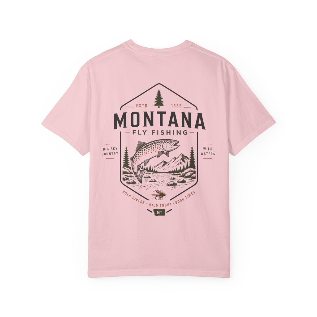 Montana - State Fly Fishing Badge — Rugged Cotton Tee