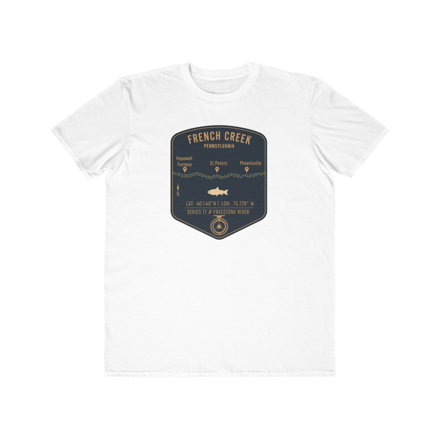 French Creek Fishing Map | Lightweight Cotton Trout Tee