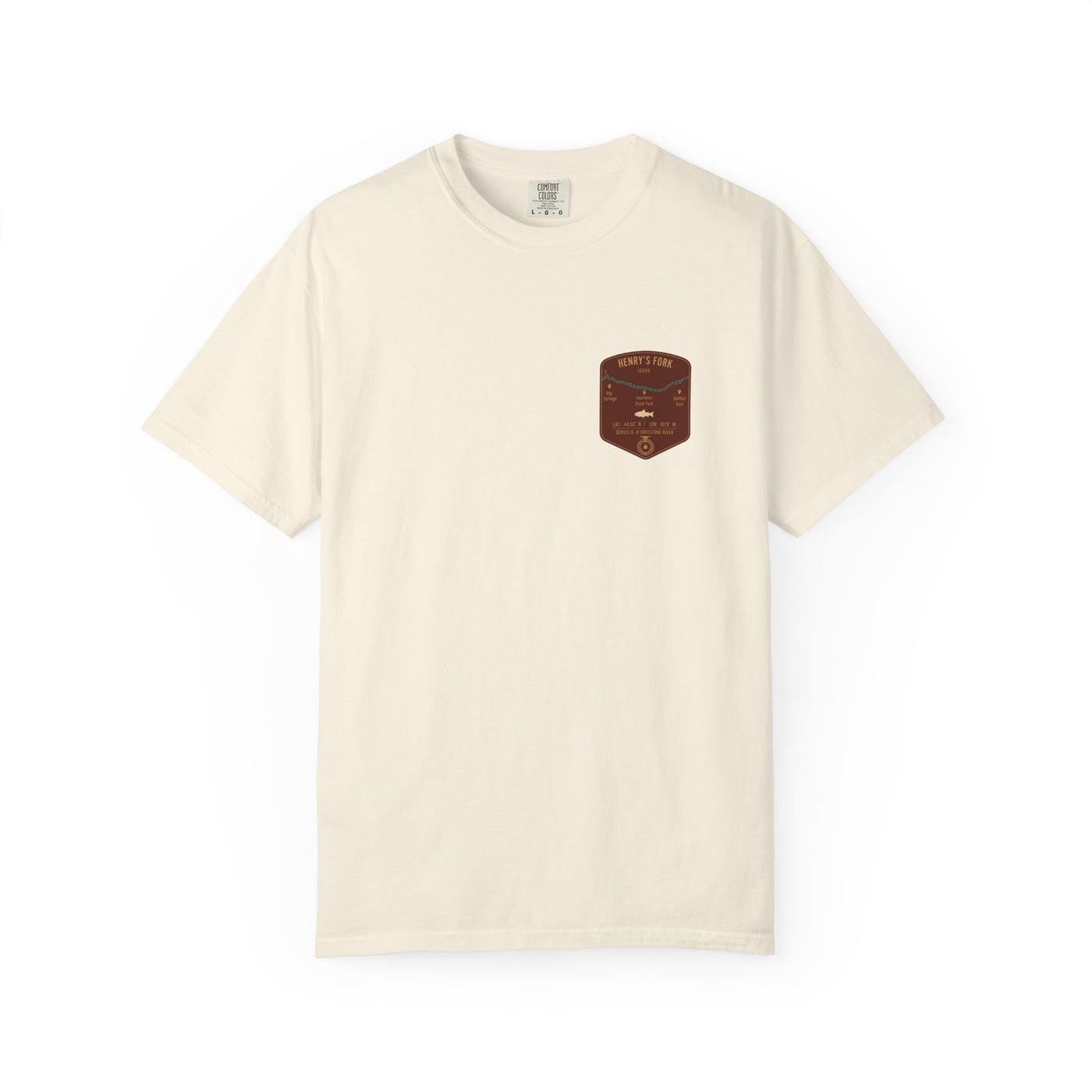 Henry's Fork Fishing Map Pocket-Size Patch — Rugged Cotton Tee
