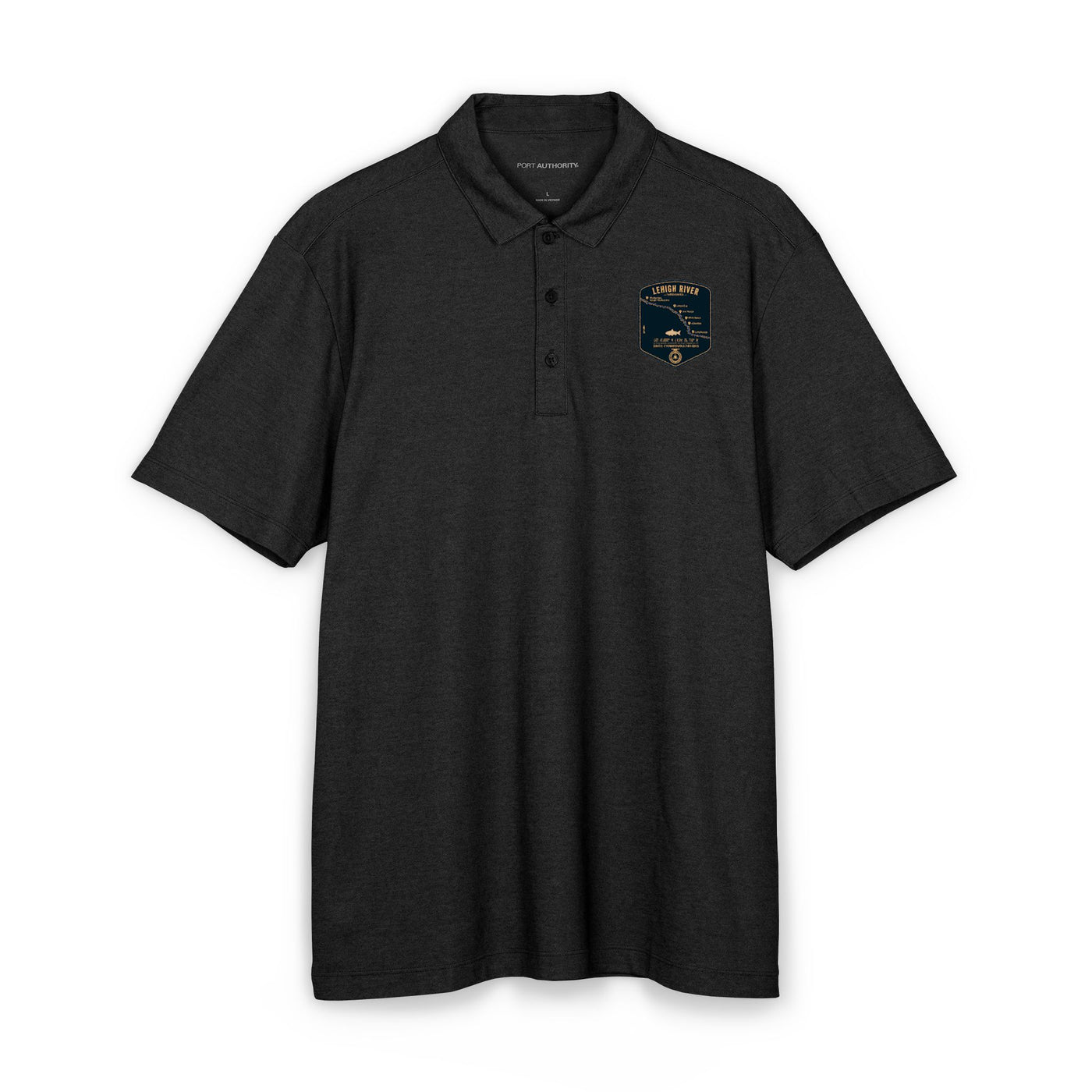 Lehigh River Fishing Map Polo | Port Authority® Fine Pique Blend