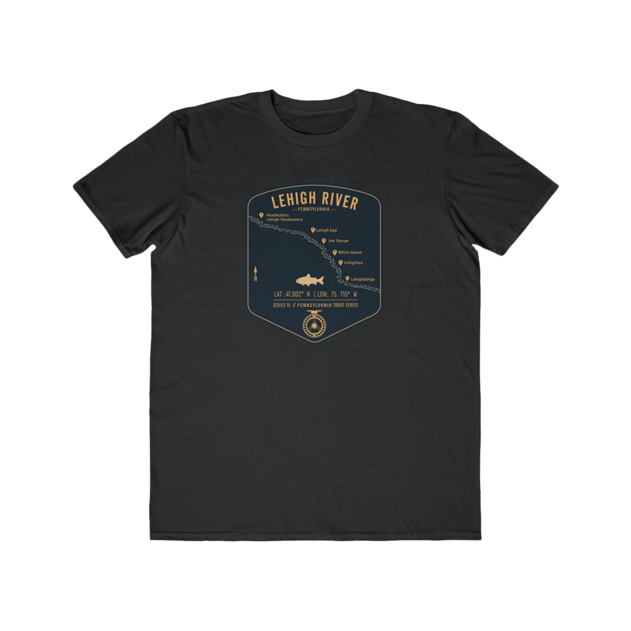 Lehigh River PA Fishing Map | Lightweight Cotton Trout Tee