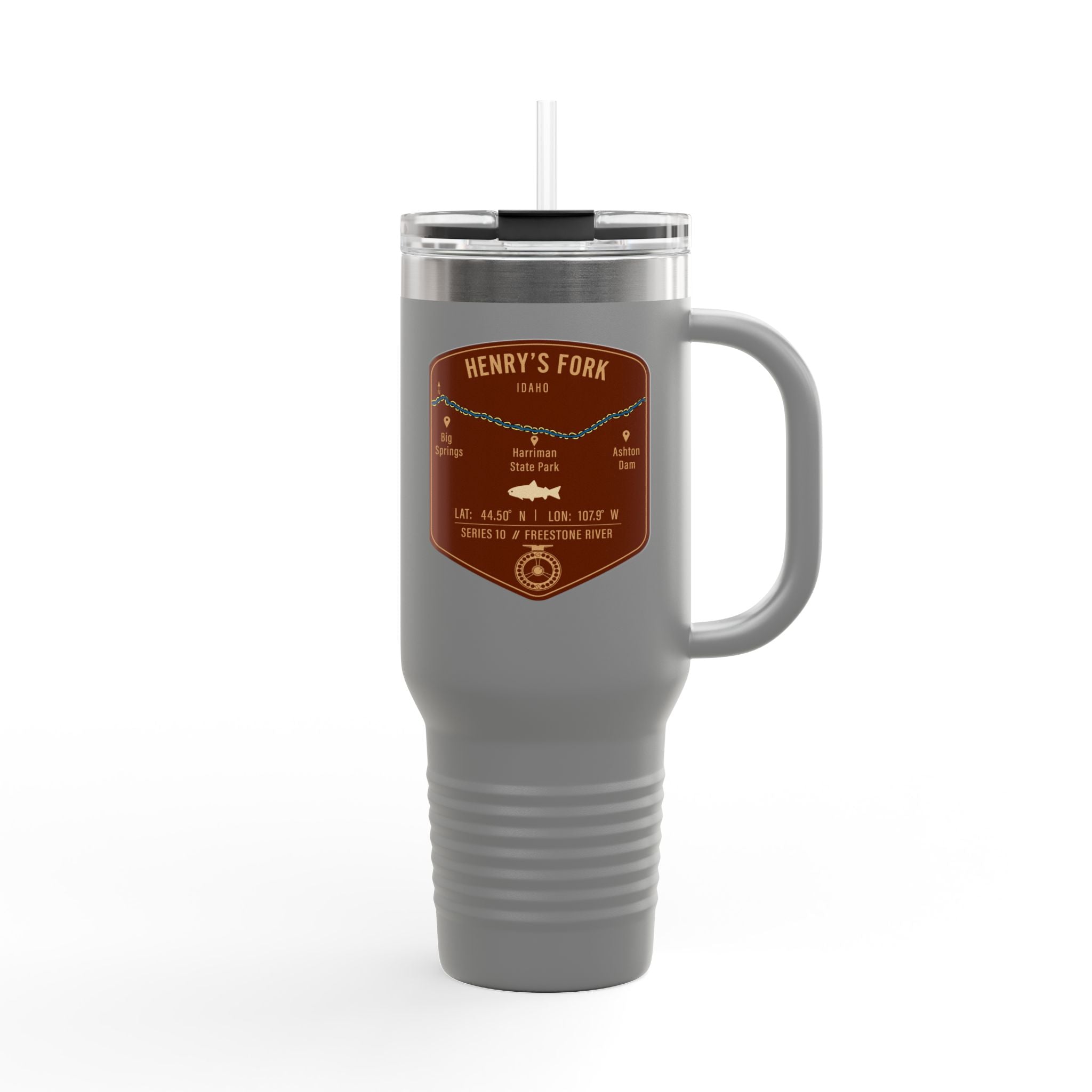 Henry's Fork Fishing Badge Travel Mug | 40oz Insulated Tumbler