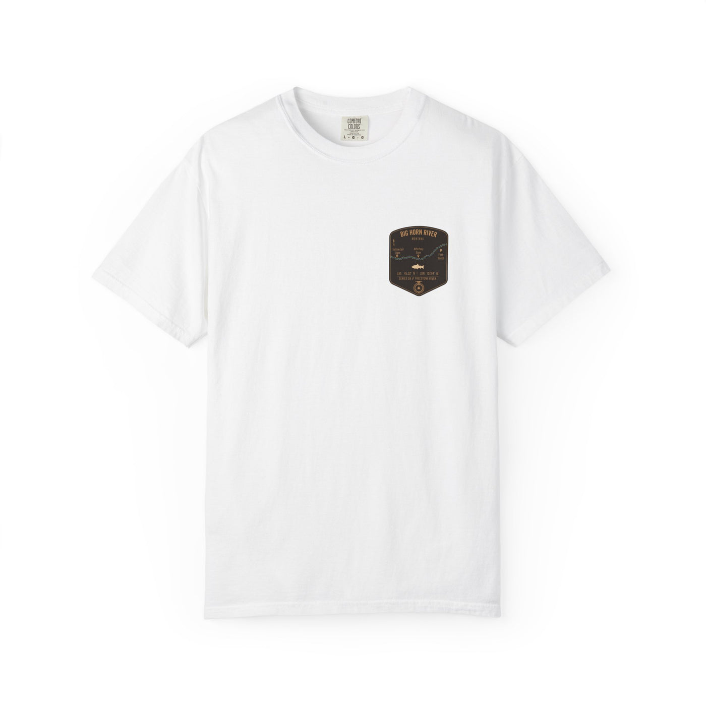 Big Horn River Fishing Map Pocket-Size Patch — Rugged Cotton Tee