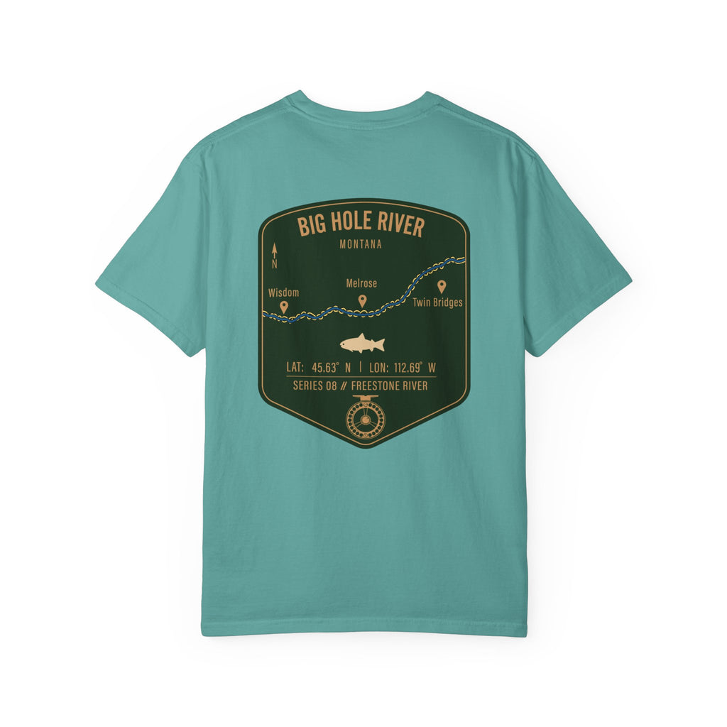 Big Hole River Montana Fly Fishing T-Shirt - Vintage Freestone River Map Tee - Premium Angler Gift