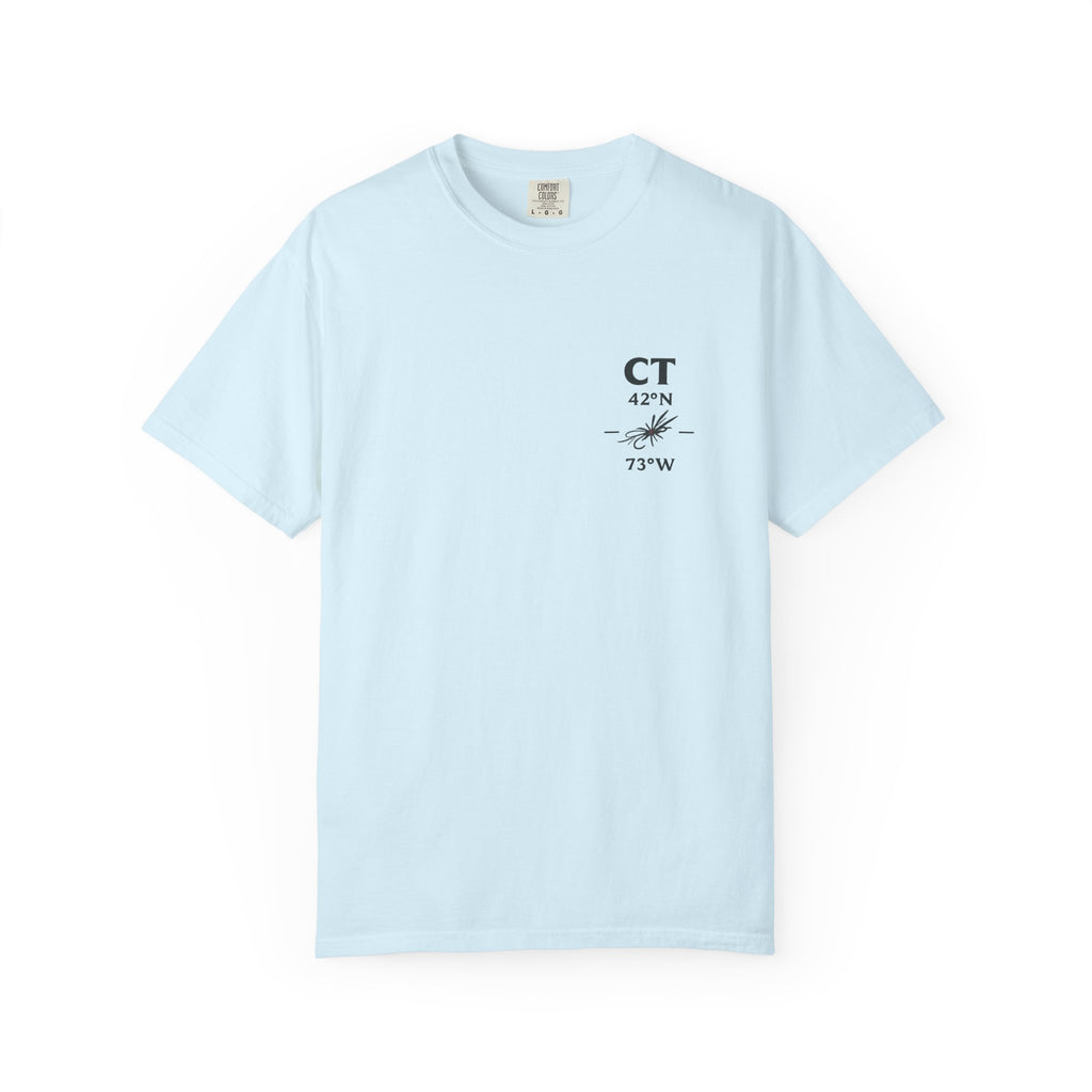 Connecticut - State Fly Fishing Badge — Rugged Cotton Tee