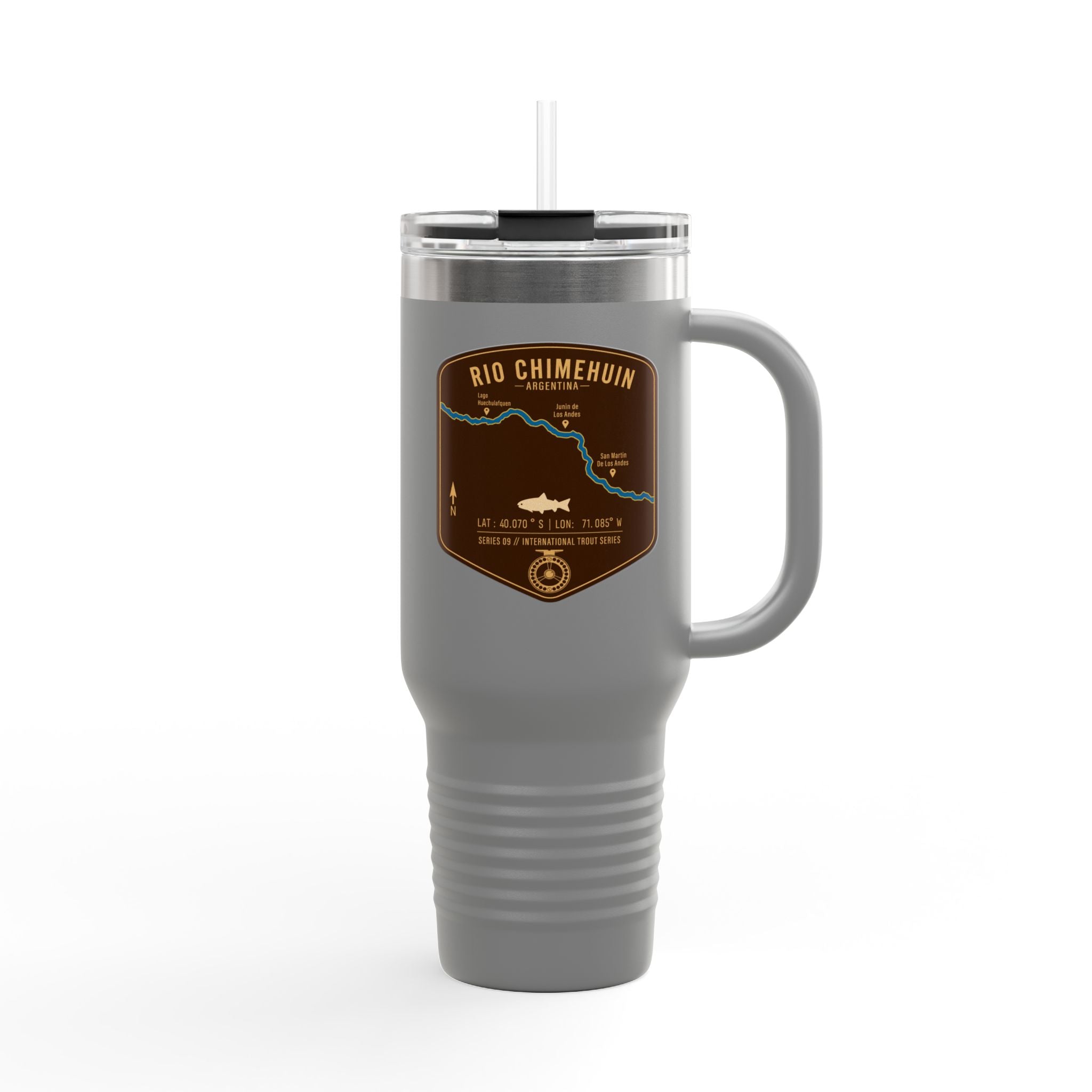 Rio Chimehuin Fishing Badge Travel Mug | 40oz Insulated Tumbler