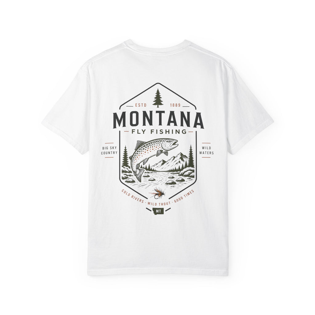 Montana - State Fly Fishing Badge — Rugged Cotton Tee