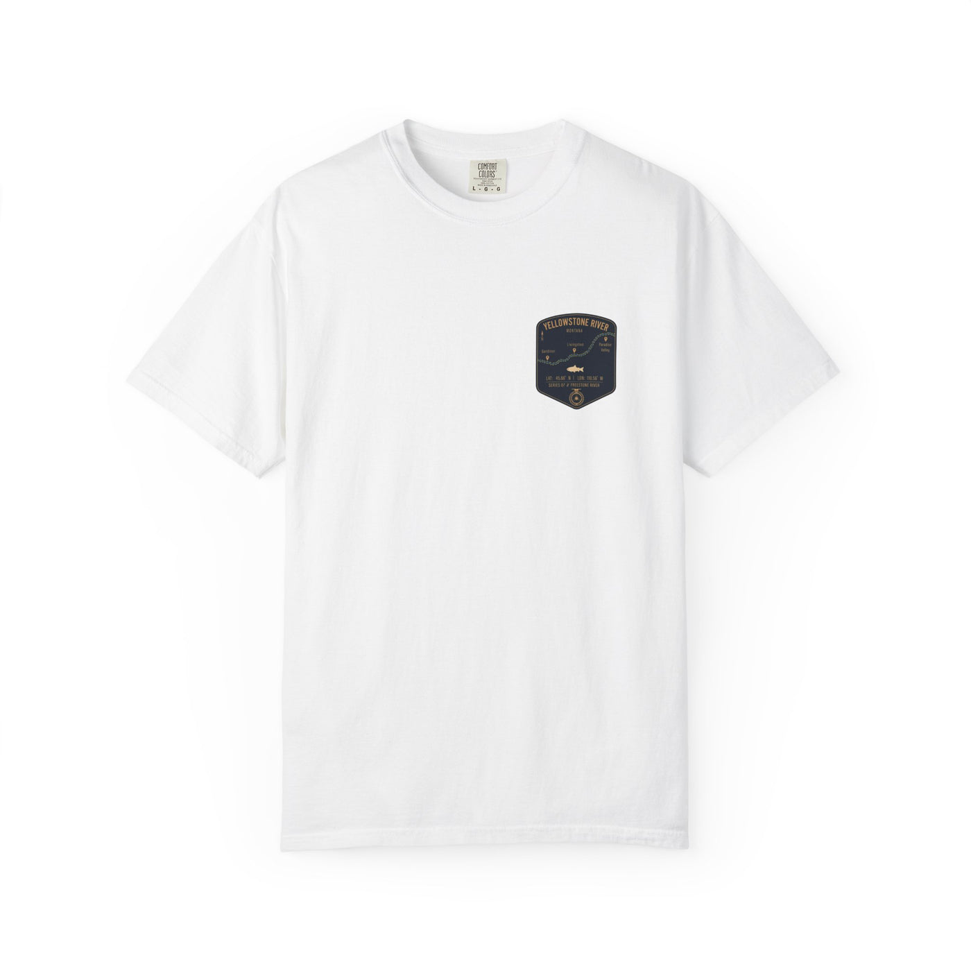 Yellowstone River Fishing Map Pocket-Size Patch — Rugged Cotton Tee