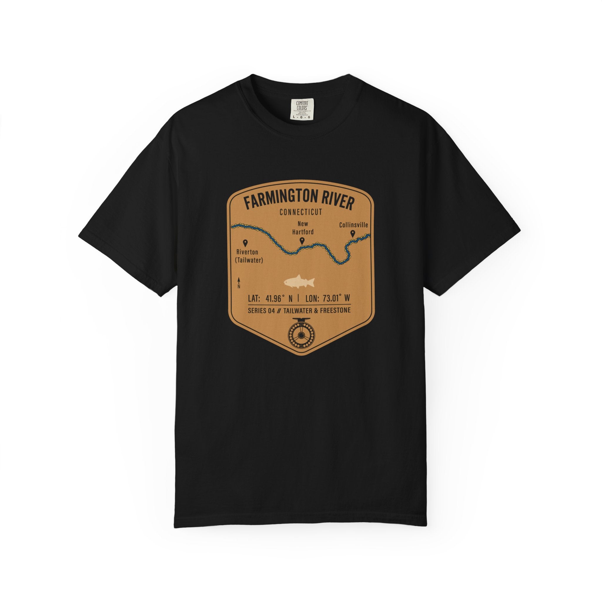Farmington River Fishing Map | Rugged Cotton Trout Tee