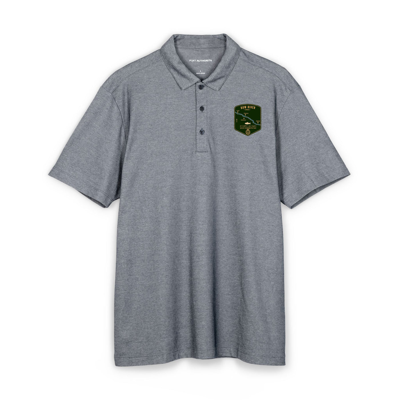 Bow River Fishing Map Polo | Port Authority® Fine Pique Blend