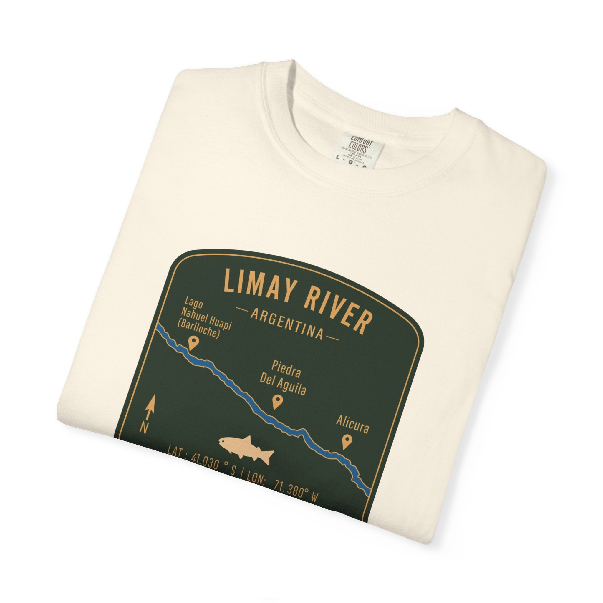 Global Series - Limay River Argentina Fishing Map | Rugged Cotton Trout Tee