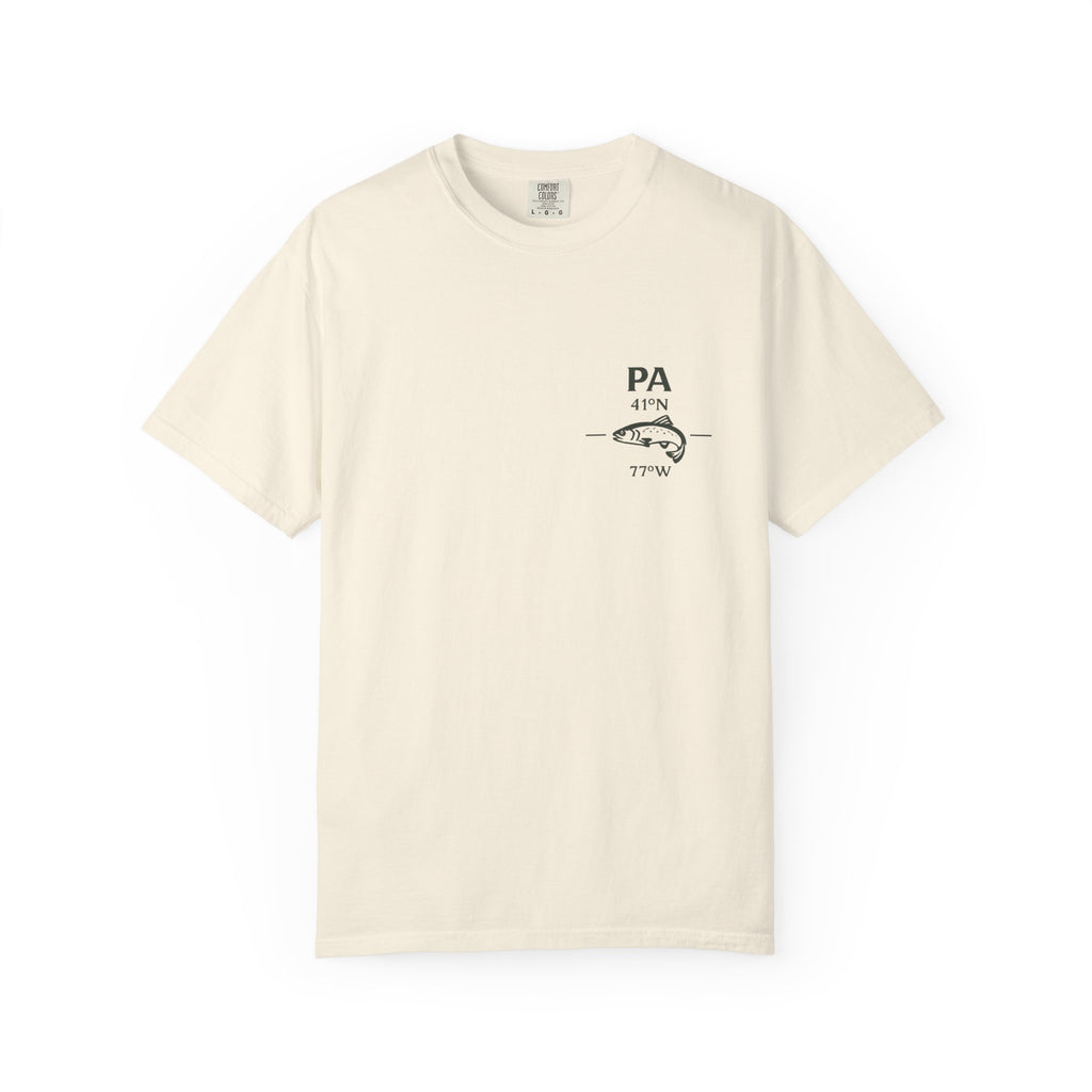 Yellow Breeches Fly Fishing T-Shirt - Cumberland Valley PA Trout Fishing Gear - Vintage Badge Style Limestone Creek Tee