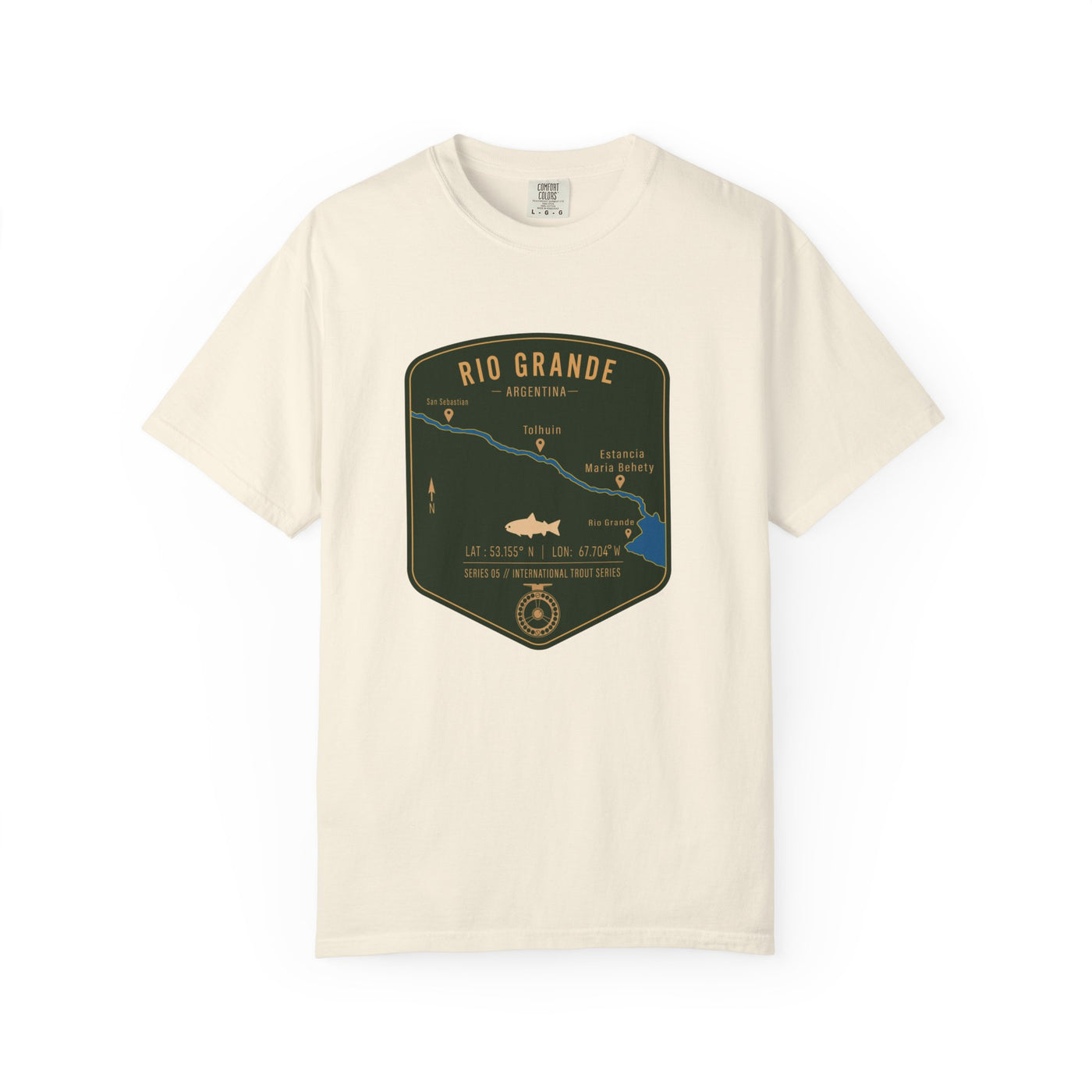 Global Series - Rio Grande Argentina Fishing Map | Rugged Cotton Trout Tee