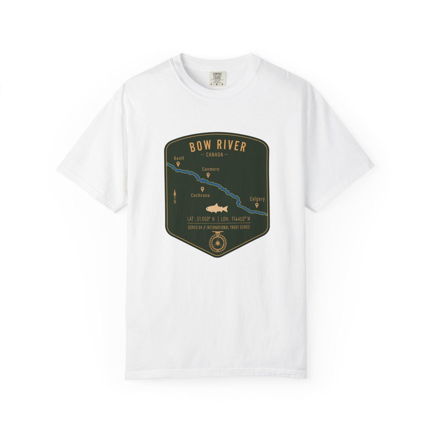 Global Series - Bow River Canada Fishing Map | Rugged Cotton Trout Tee