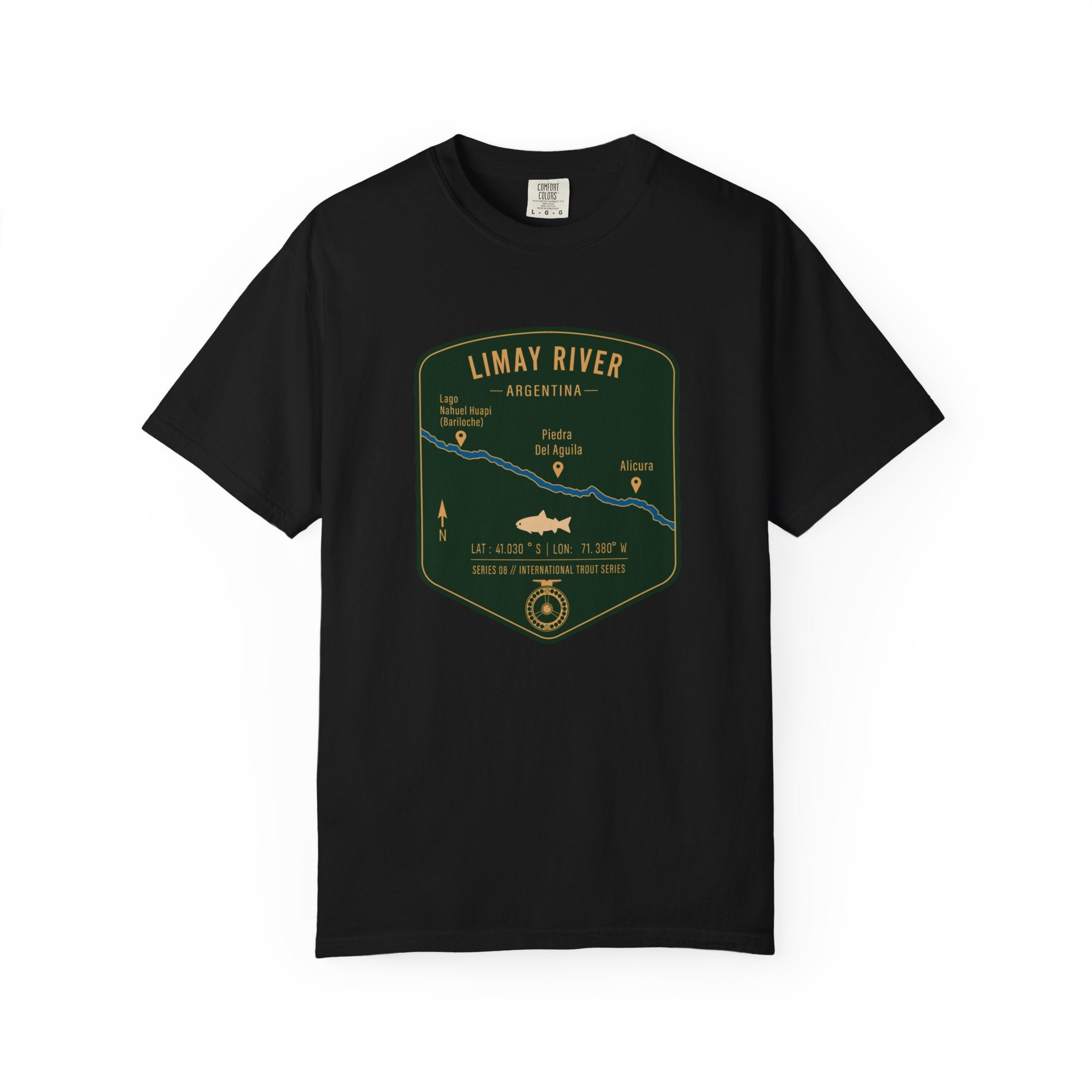 Global Series - Limay River Argentina Fishing Map | Rugged Cotton Trout Tee