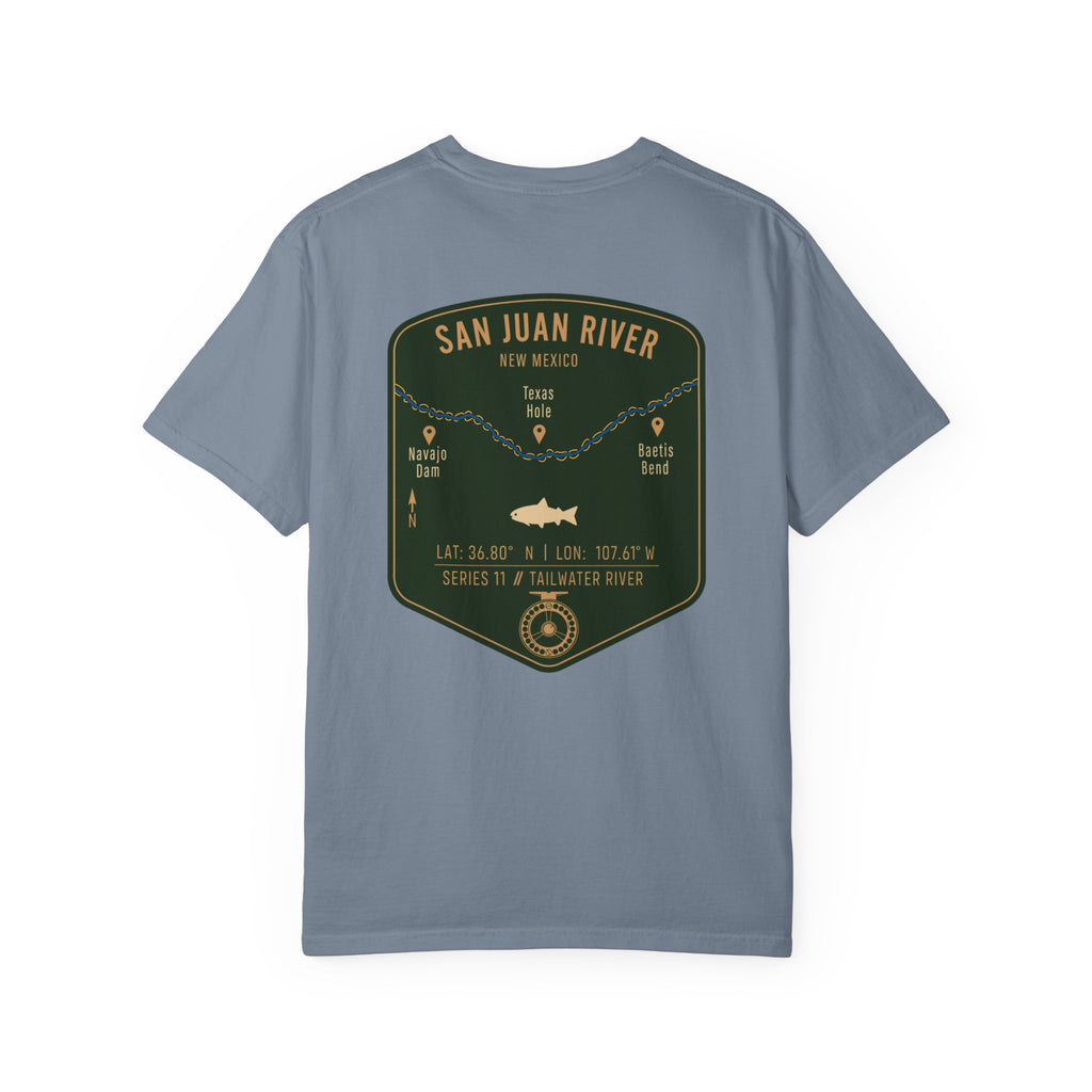 San Juan River New Mexico Fly Fishing T-Shirt - Navajo Dam & Texas Hole Angler Gift - Vintage Tailwater Series Graphic Tee