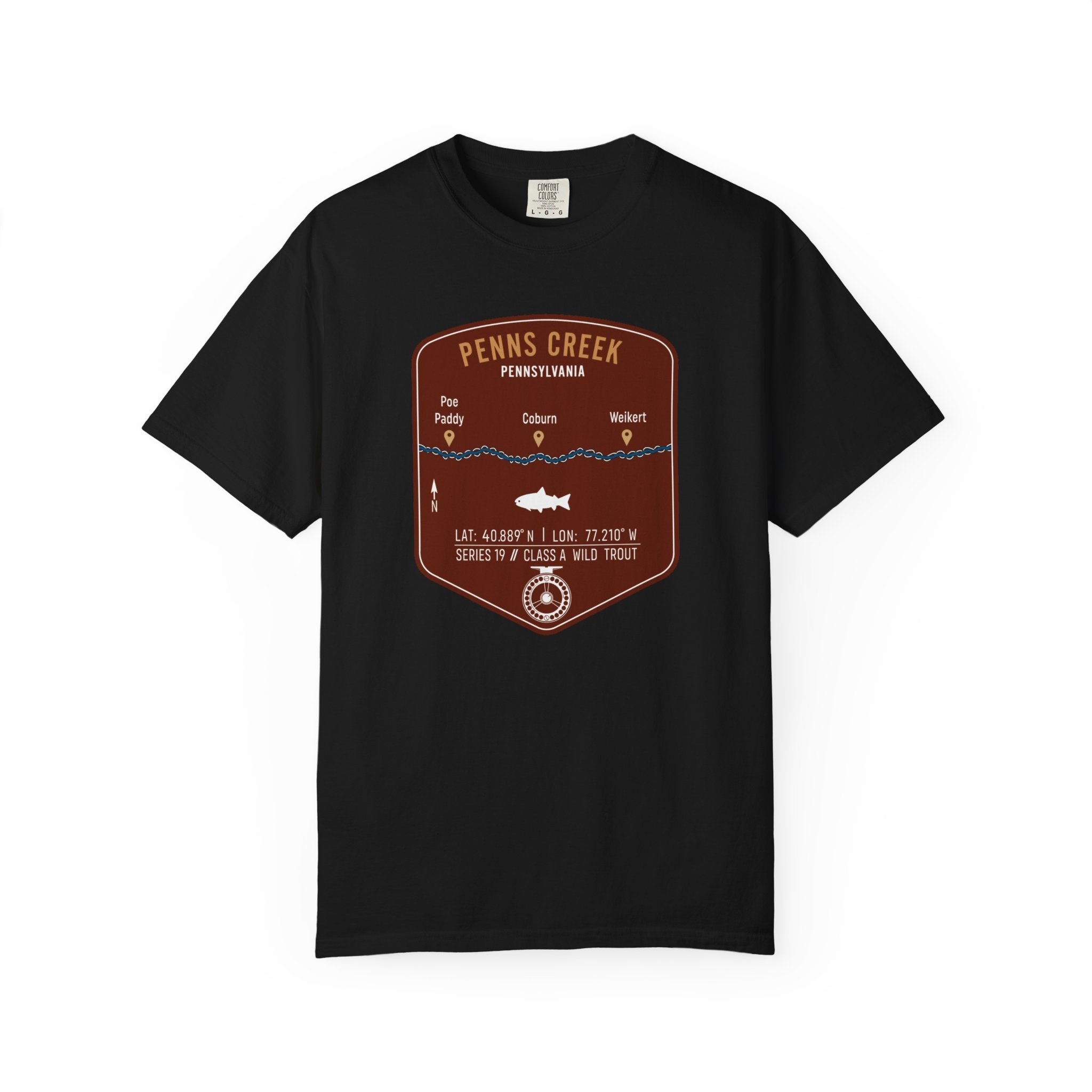 Penns Creek Fishing Map | Rugged Cotton Trout Tee
