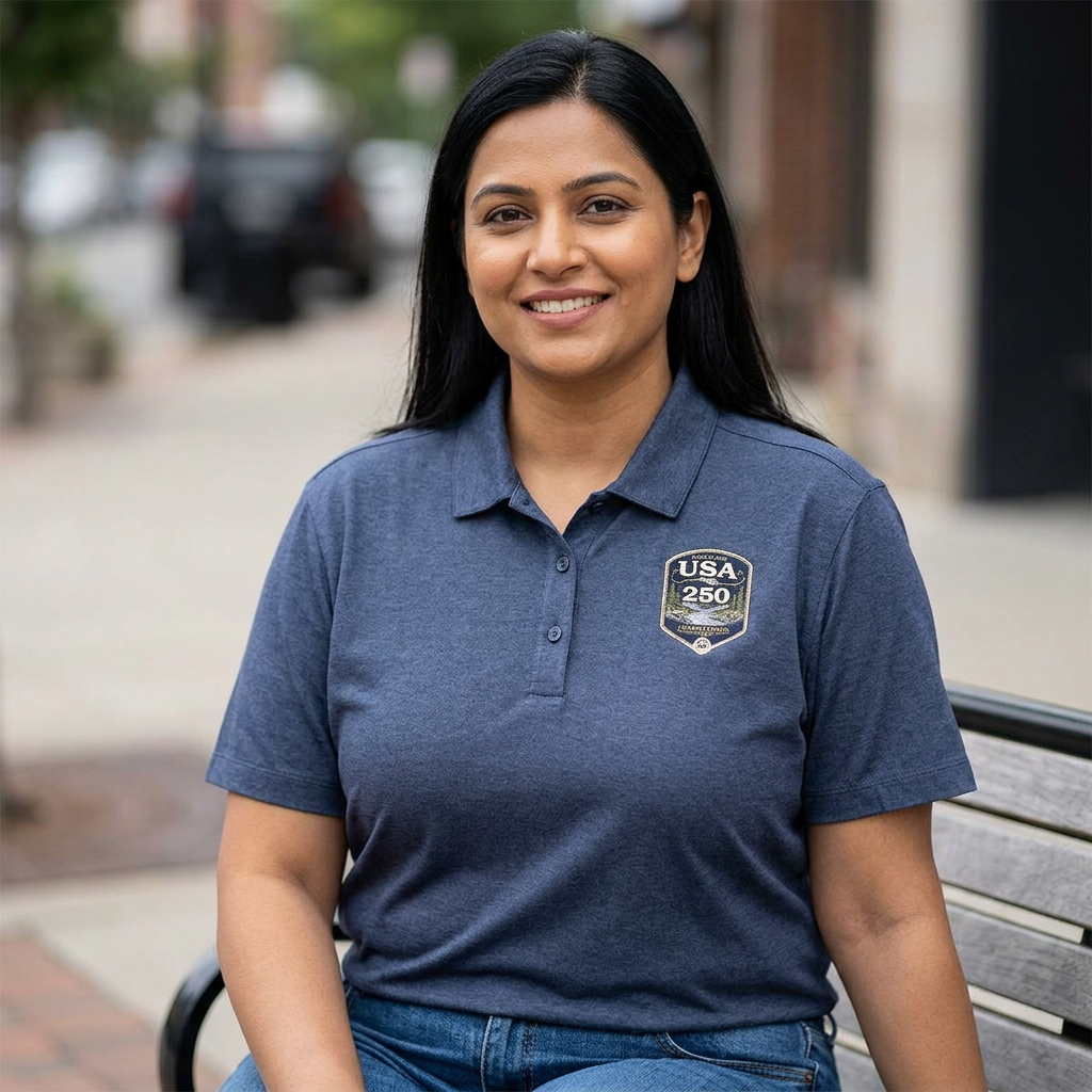 USA 250 River Heritage  | Dark Badge Port Authority® Fine Pique Blend Polo