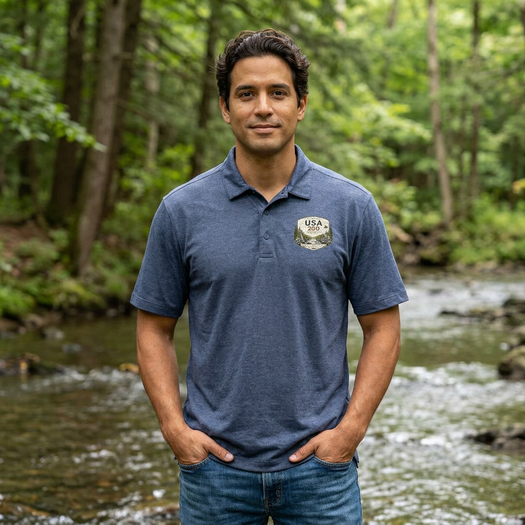 USA 250 River Heritage | Light Badge Port Authority® Fine Pique Blend Polo